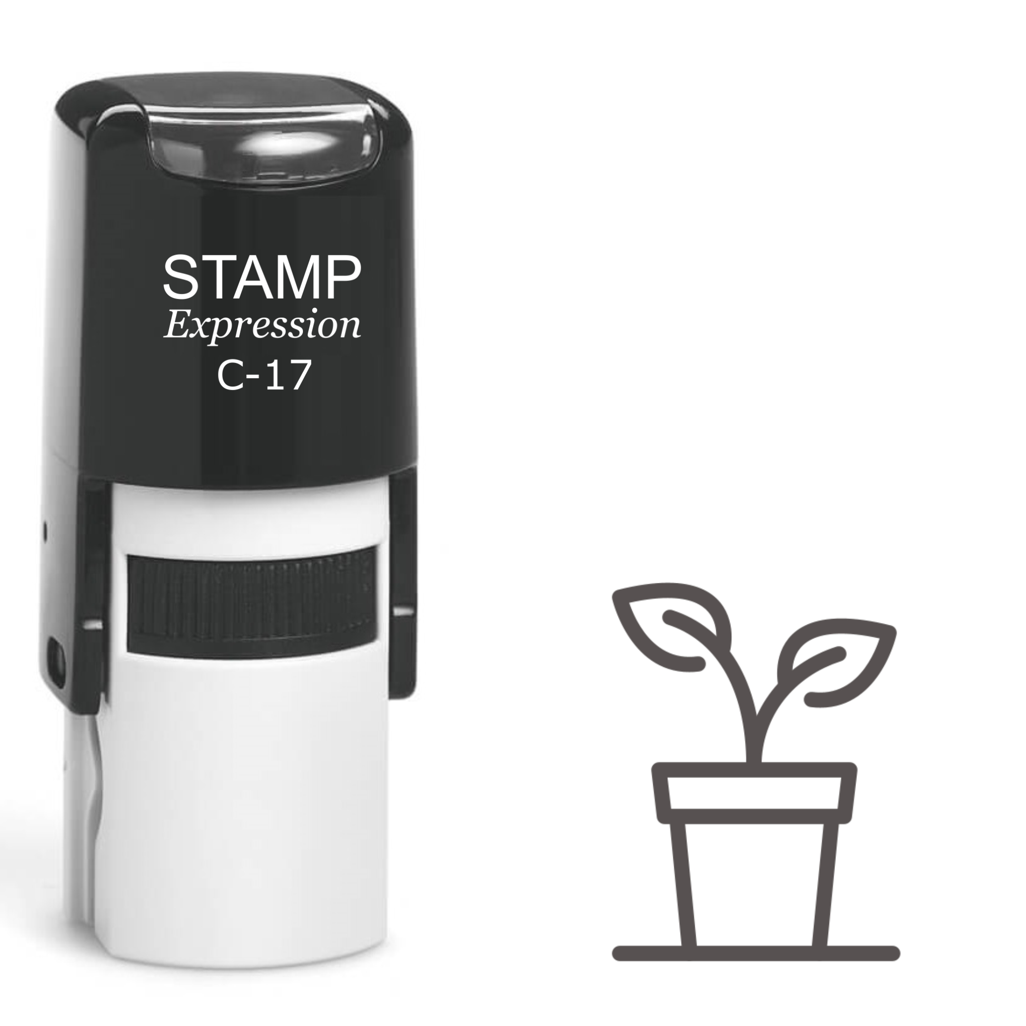 Flower Pot Self Inking Rubber Stamp (SH-61149)