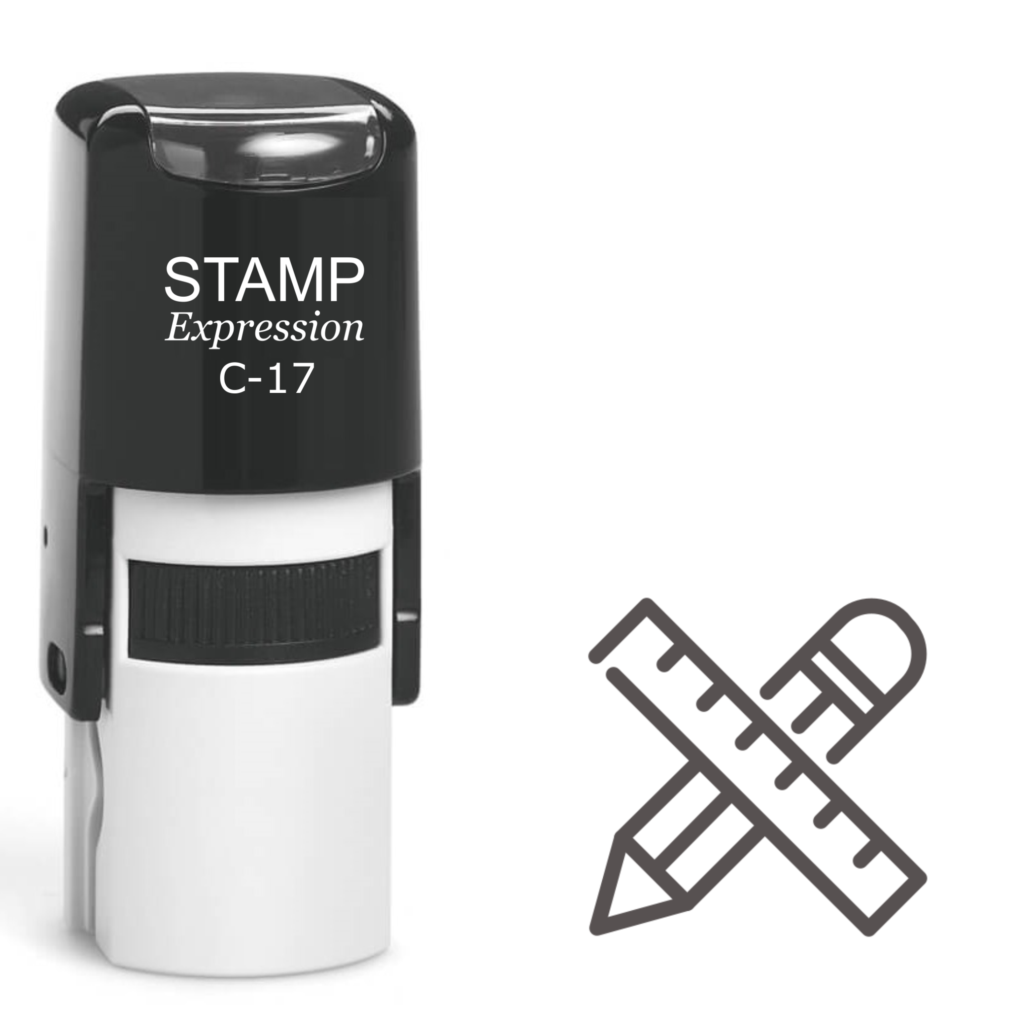 Pencil And Ruller Self Inking Rubber Stamp (SH-61160)