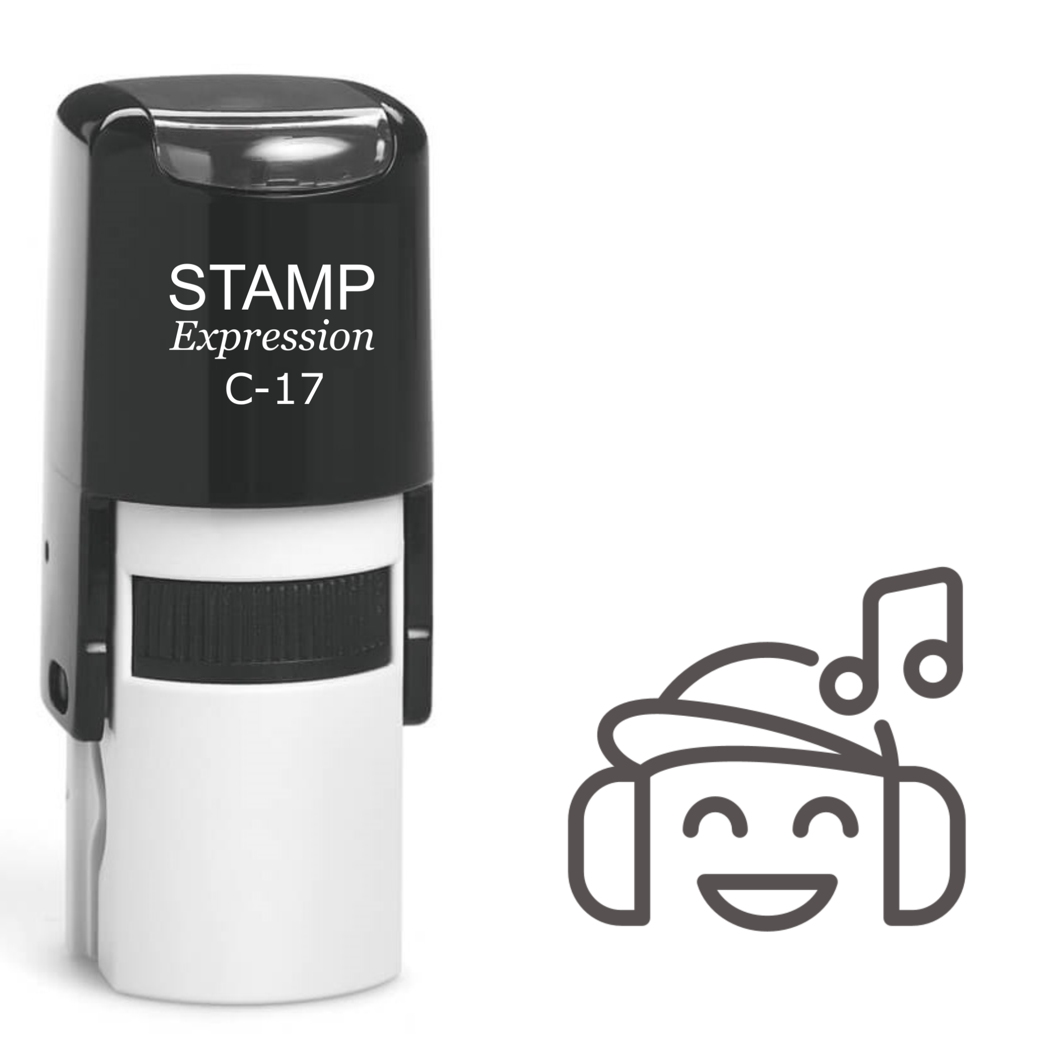 Listening To Music Self Inking Rubber Stamp (SH-61165)
