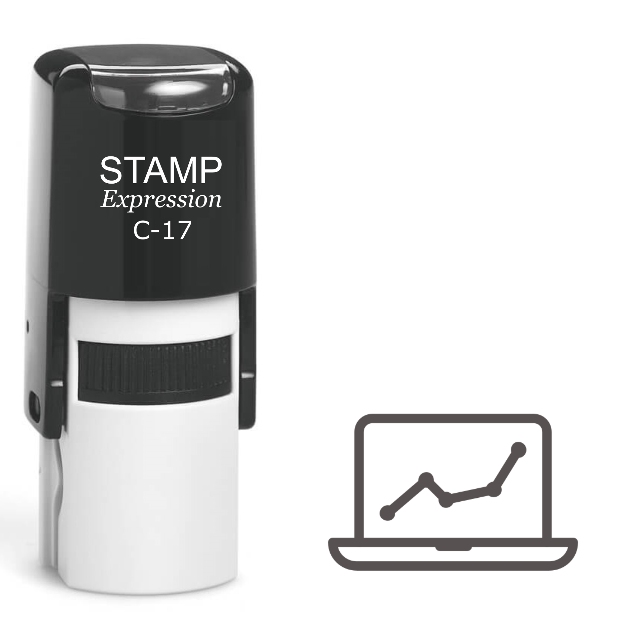 Laptop With Growth Chart Self Inking Rubber Stamp (SH-61182)