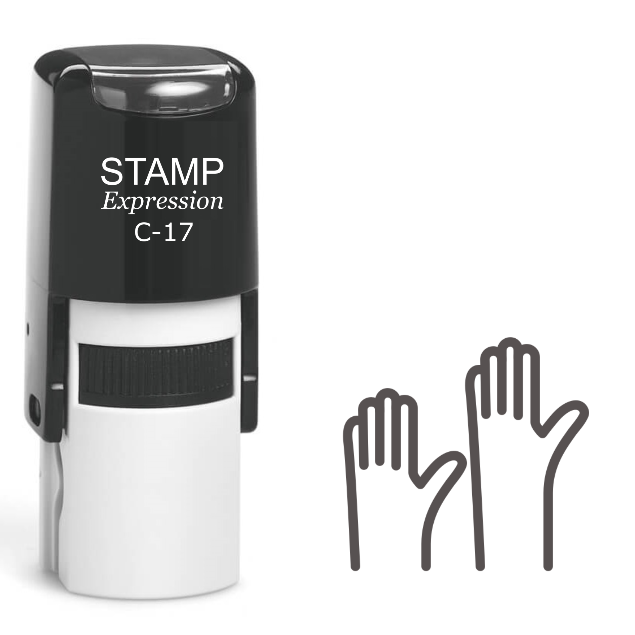 Two Raised Hands Self Inking Rubber Stamp (SH-61222)
