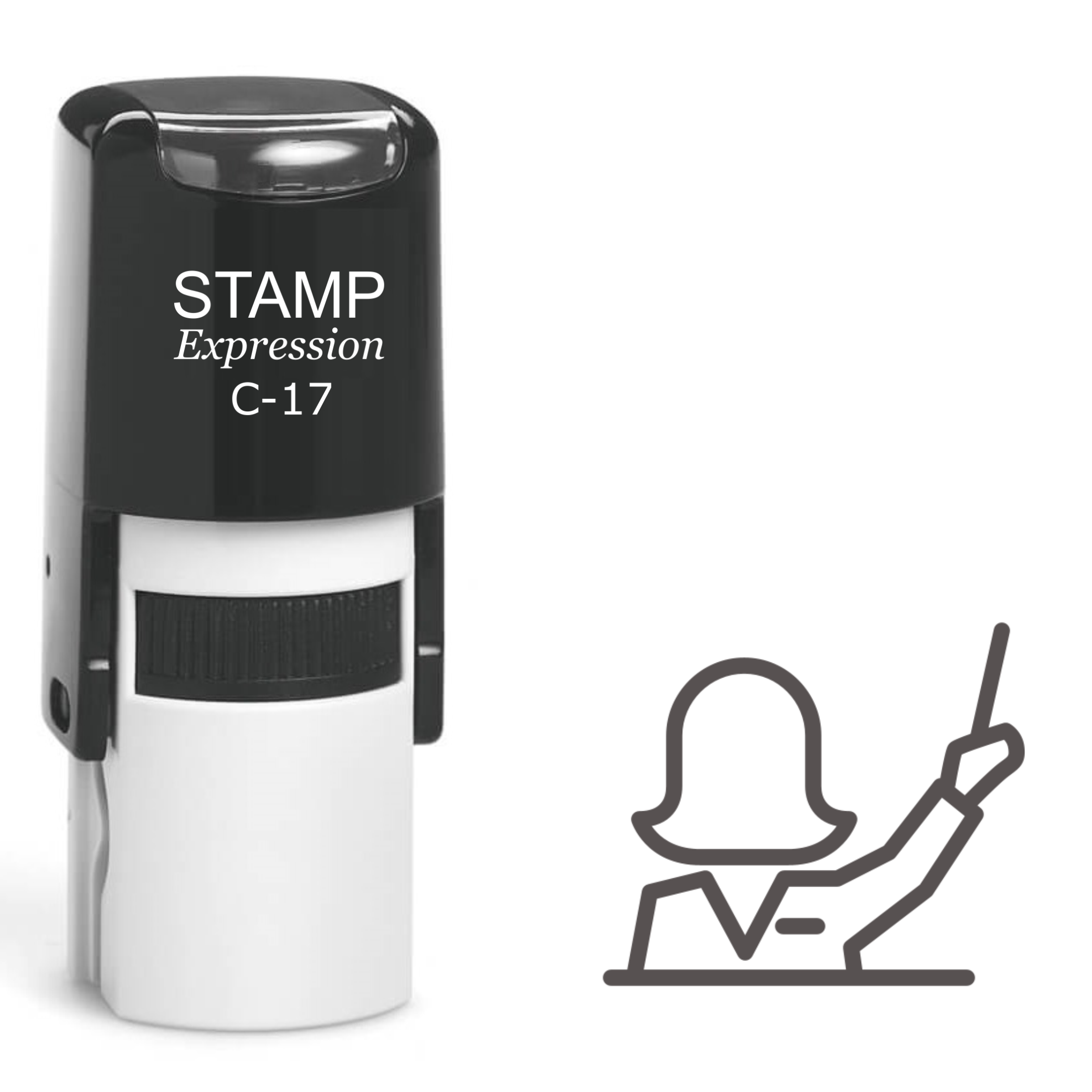Woman Raising Her Hand Self Inking Rubber Stamp (SH-61233)