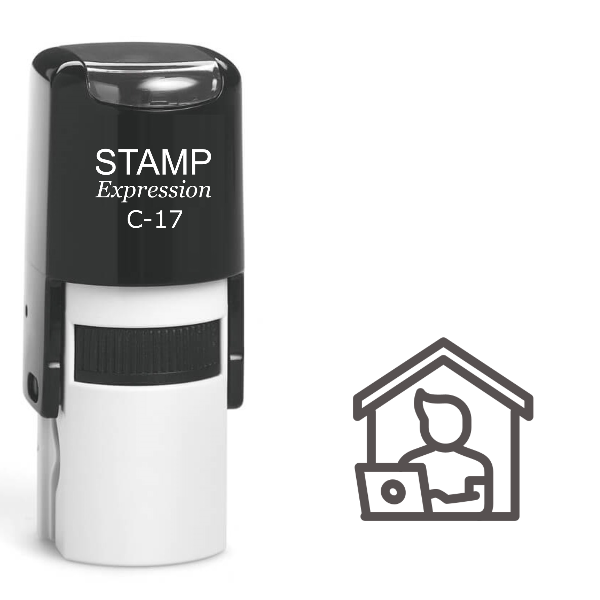 Working on a Laptop Self Inking Rubber Stamp (SH-61251)