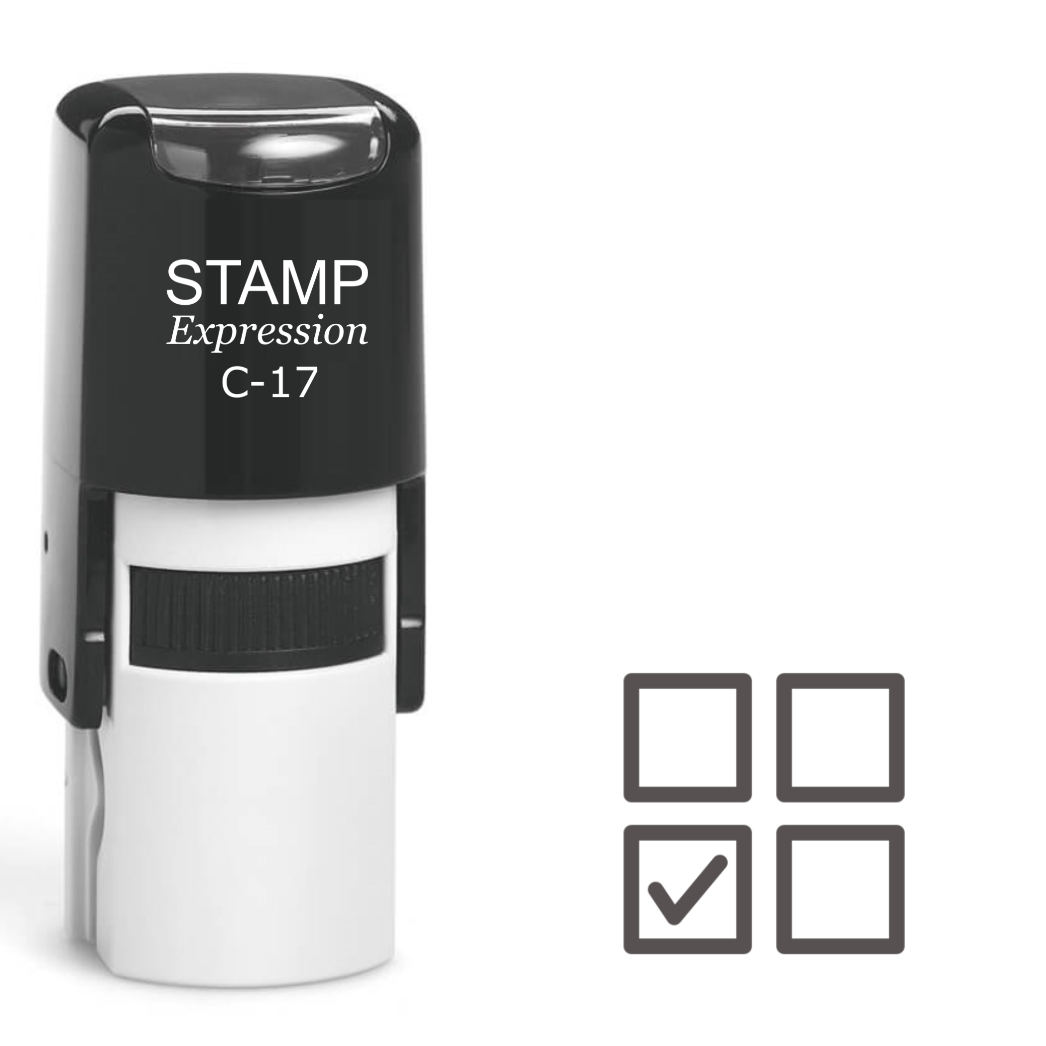 Three squares and checkmark Self Inking Rubber Stamp (SH-61279)