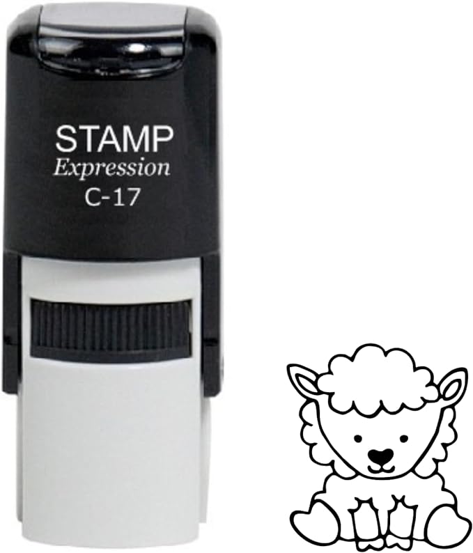 Sitting Baby Sheep Self Inking Rubber Stamp (SH-60040)