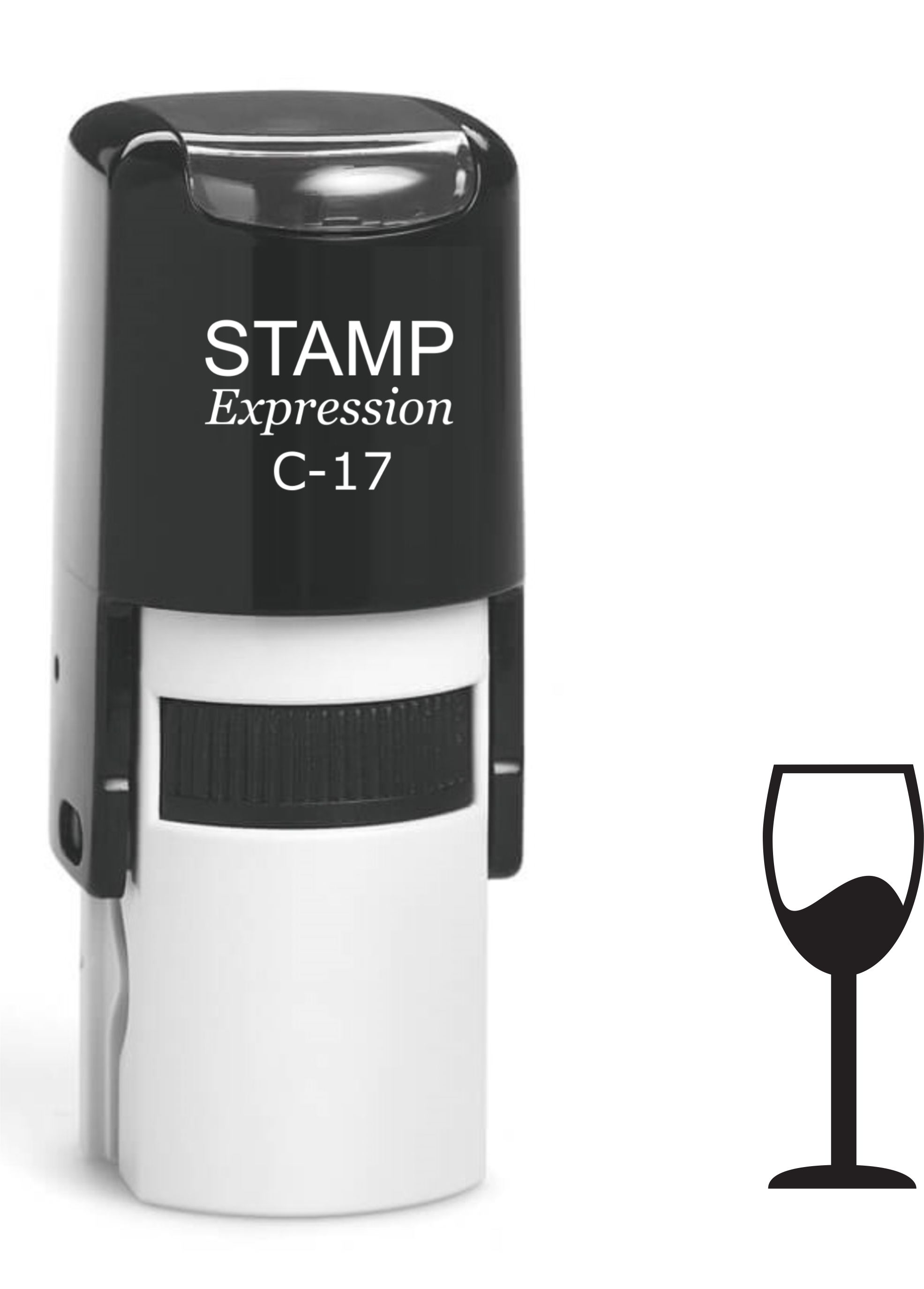 Wine Glass Self Inking Rubber Stamp (SH-61389)
