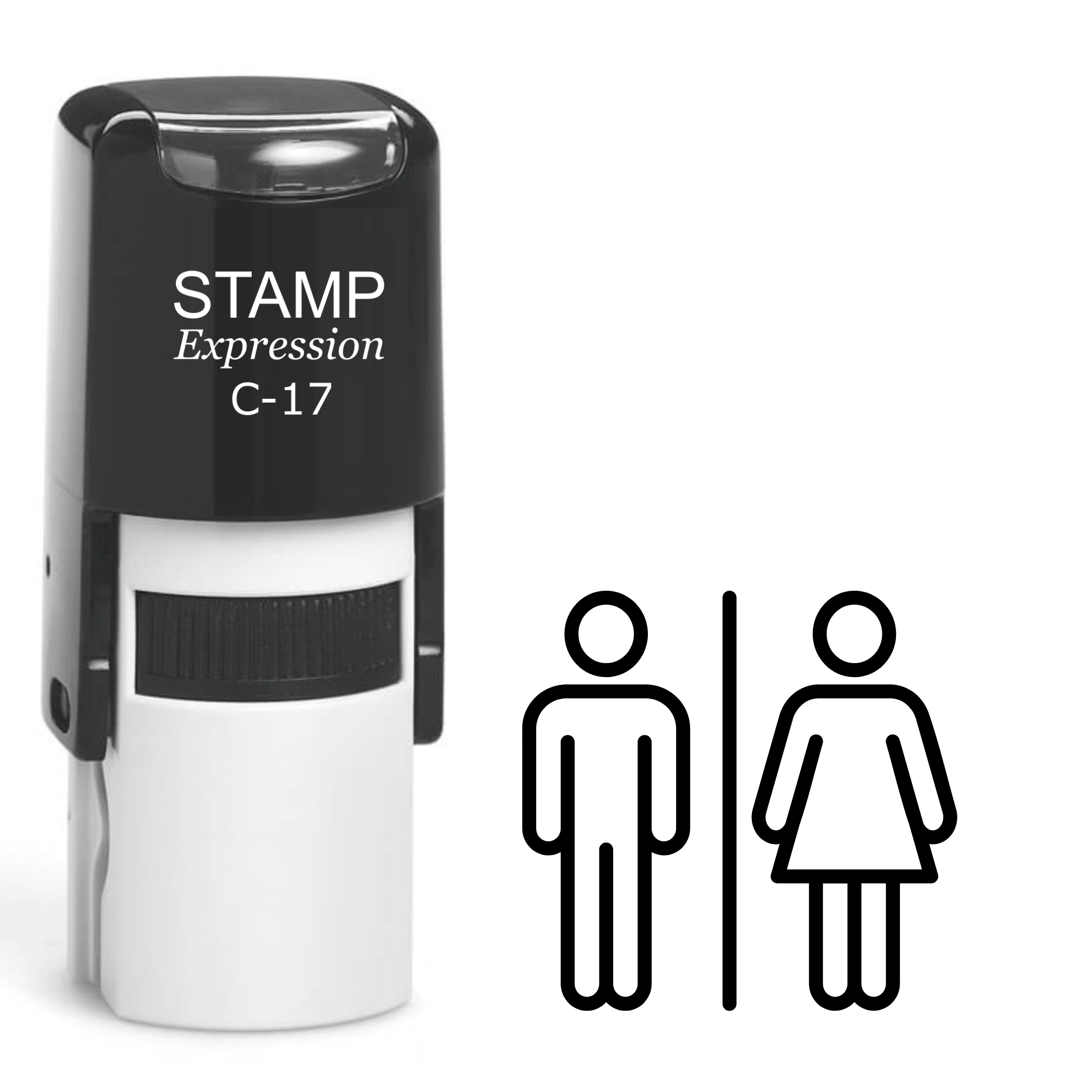 Bathroom Icon Man And Woman Self Inking Rubber Stamp (SH-61614)