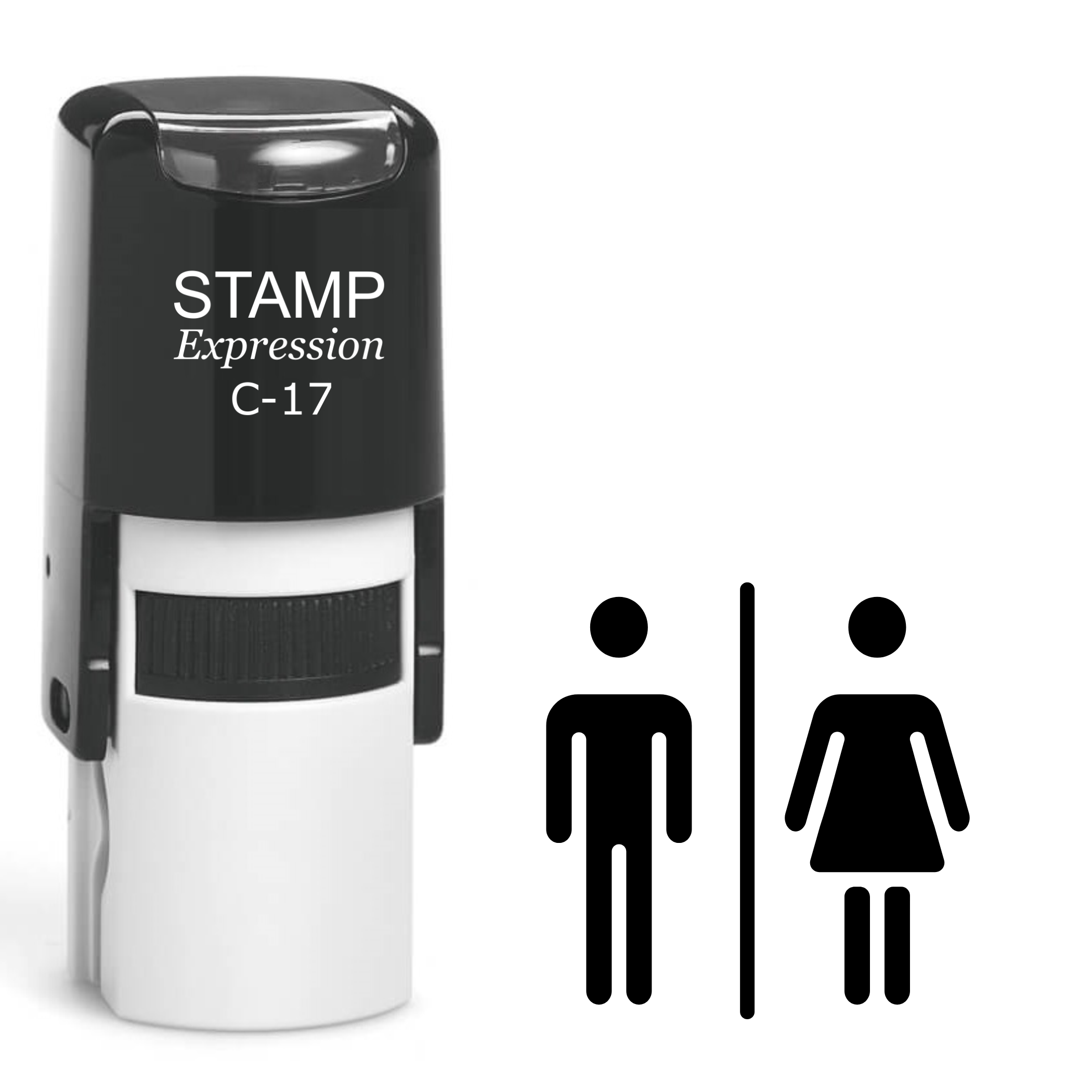 Bathroom Icon Man And Woman Self Inking Rubber Stamp (SH-61622)