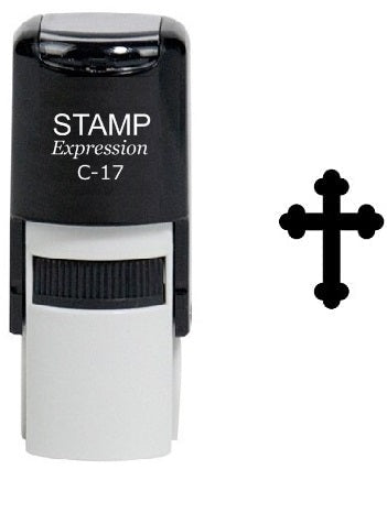 Stylized Cross Self Inking Rubber Stamp (SH-6169)