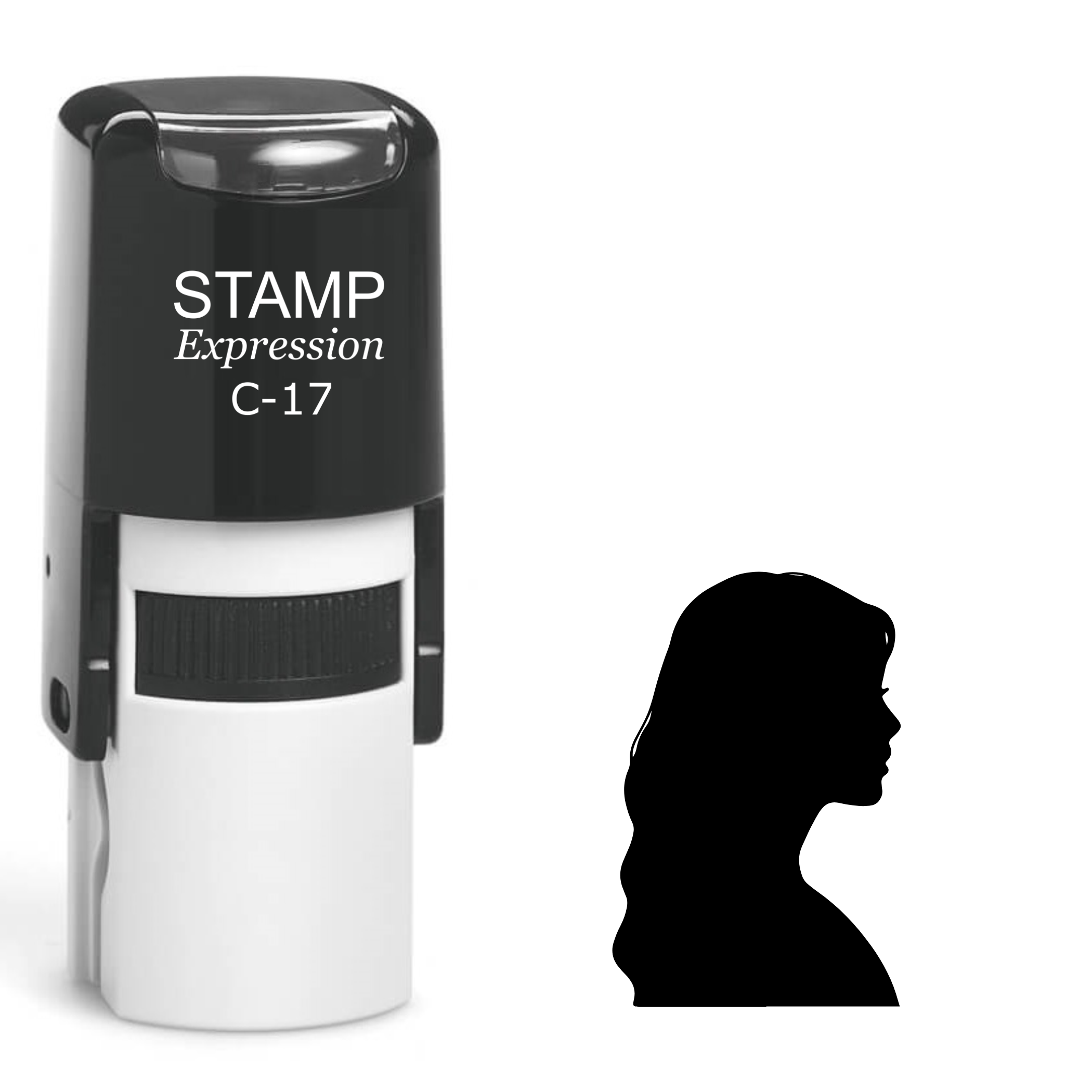 Woman silhouette Self Inking Rubber Stamp (SH-61696)