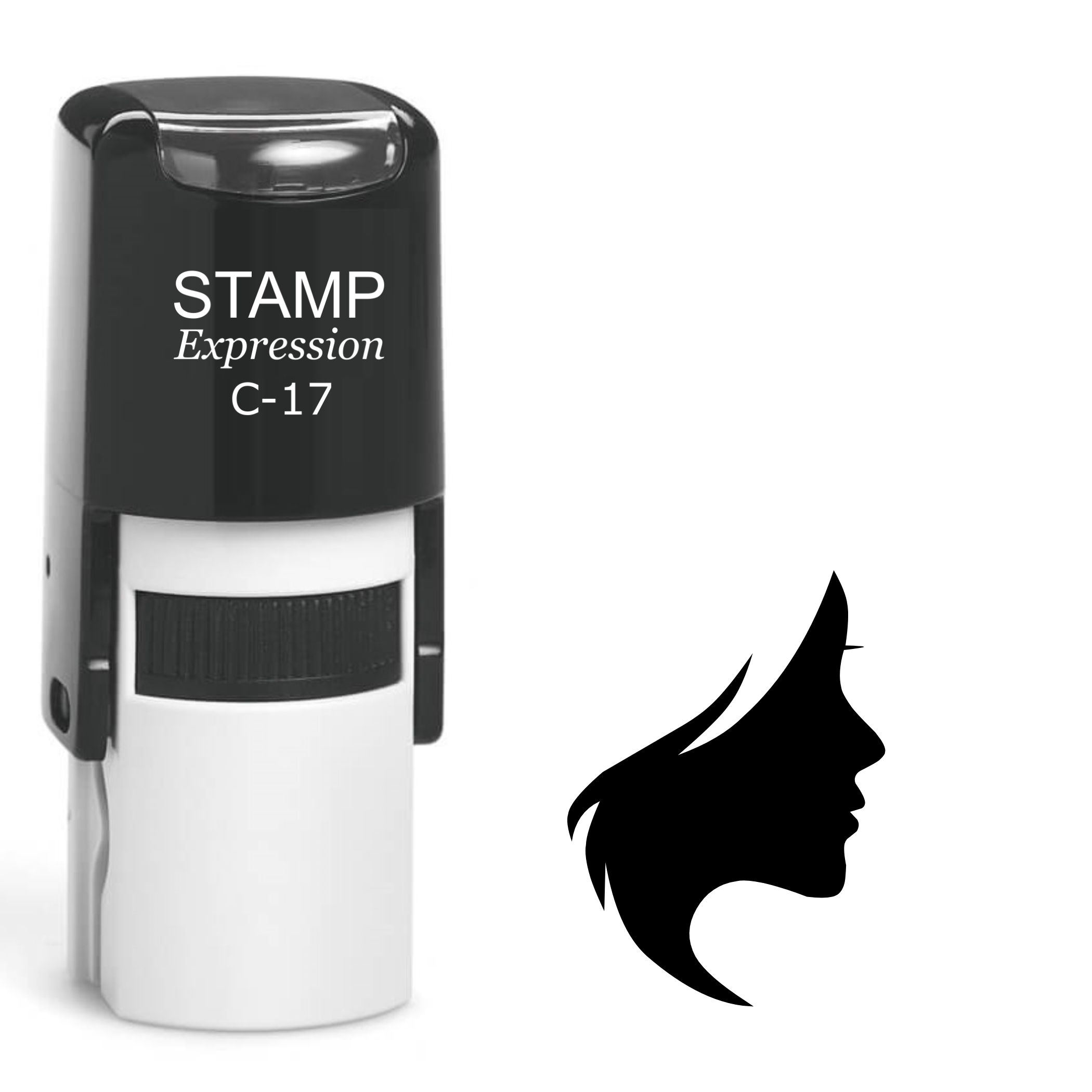 Woman silhouette Self Inking Rubber Stamp (SH-61697)