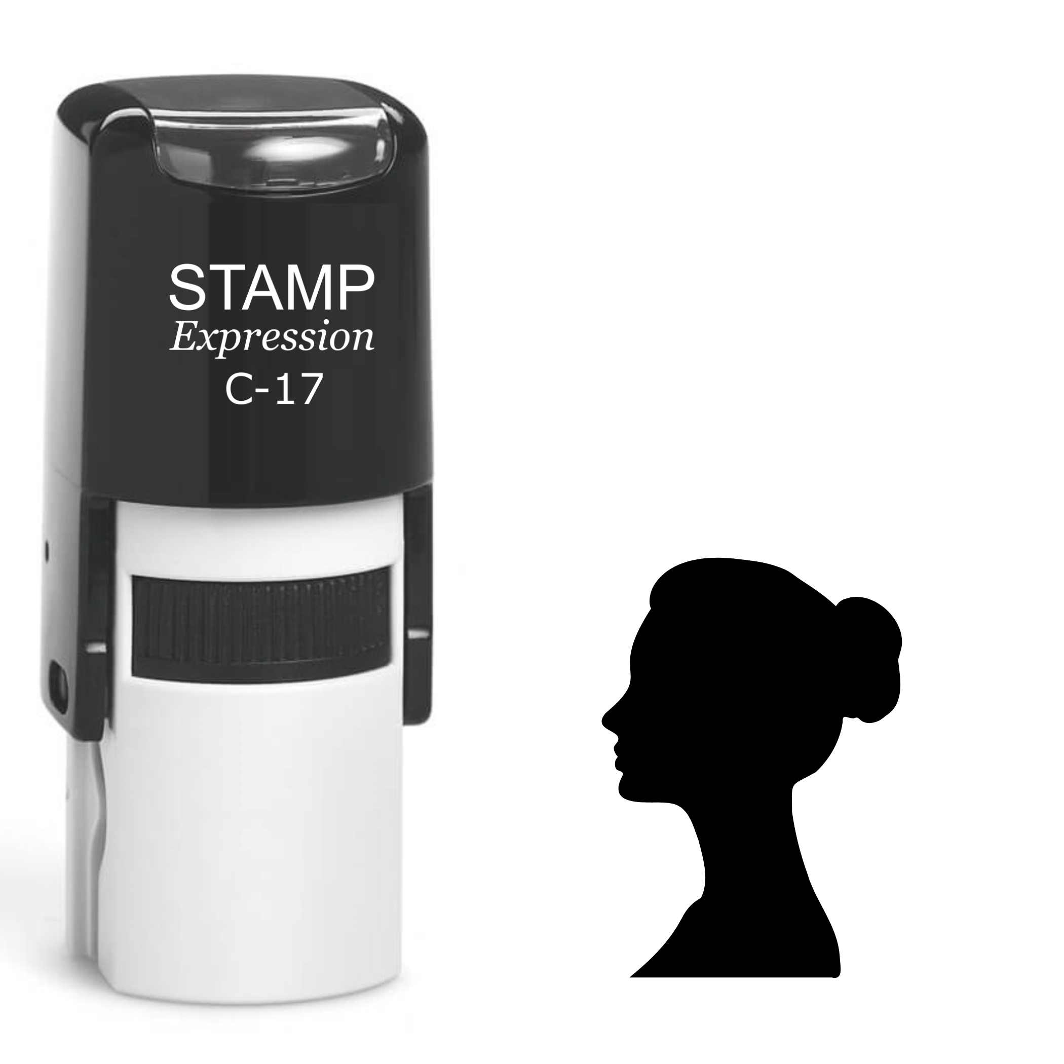 Woman silhouette Self Inking Rubber Stamp (SH-61698)