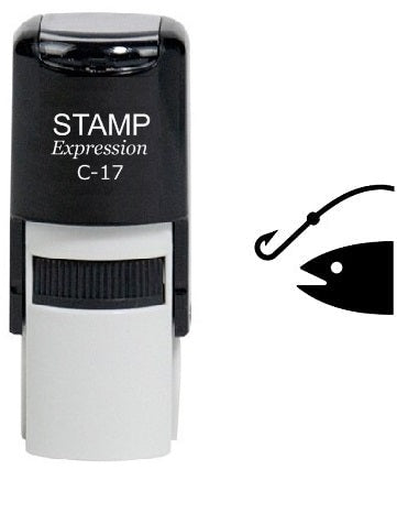 Fish and Hook Self Self Inking Rubber Stamp (SH-6173)