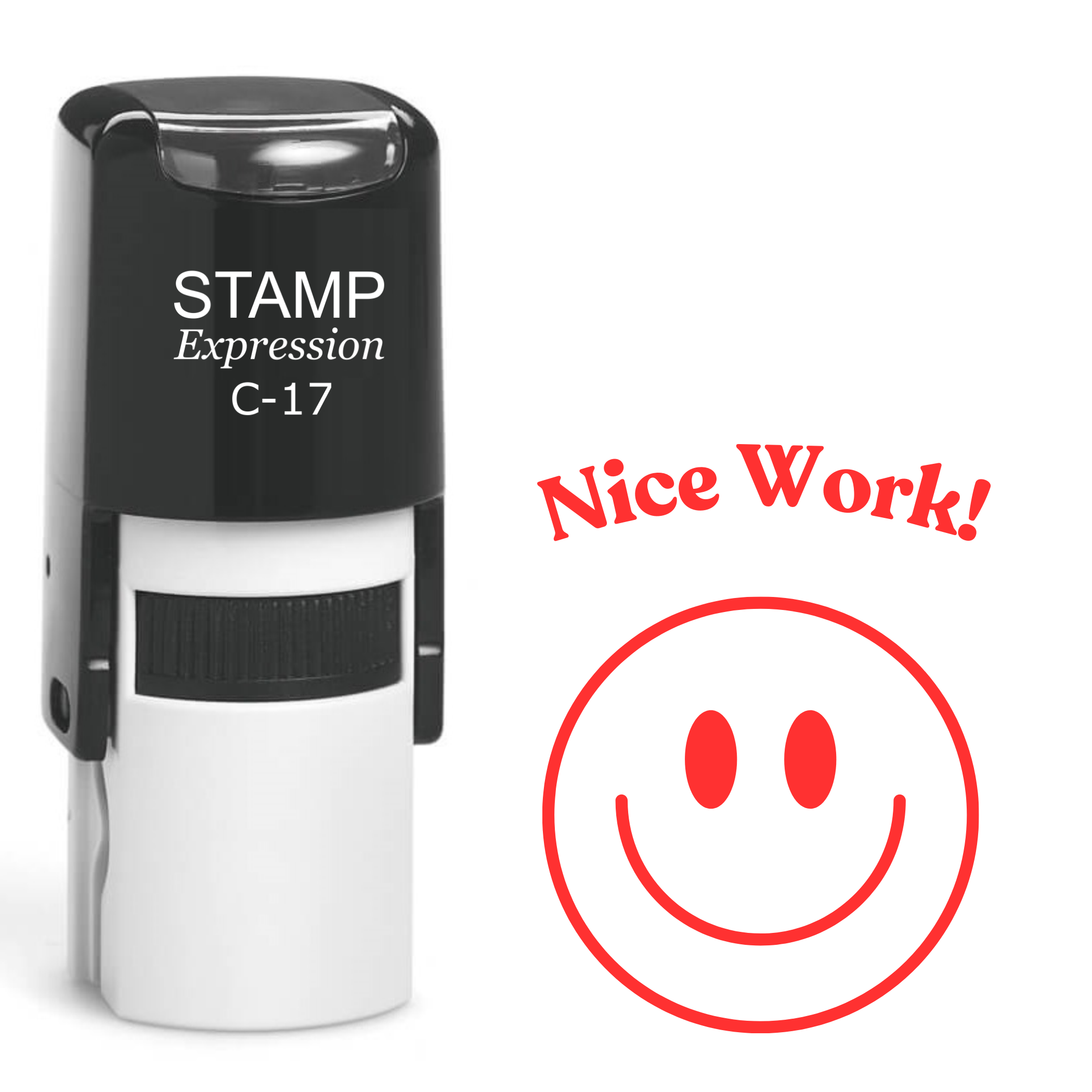 Nice Work Smiley Face School Teacher Self Inking Rubber Stamp (SH-61765)