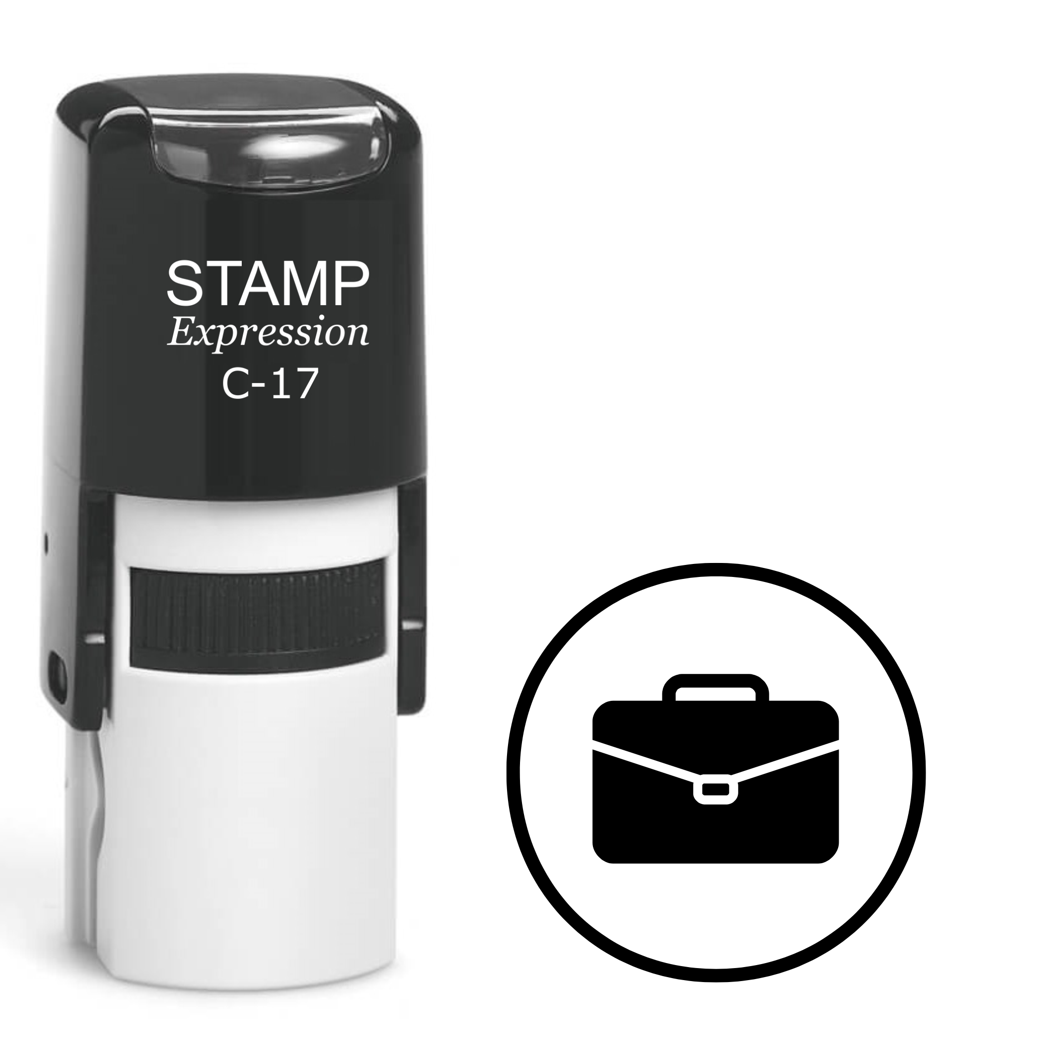Briefcase In The Circle Self Inking Rubber Stamp (SH-61792)