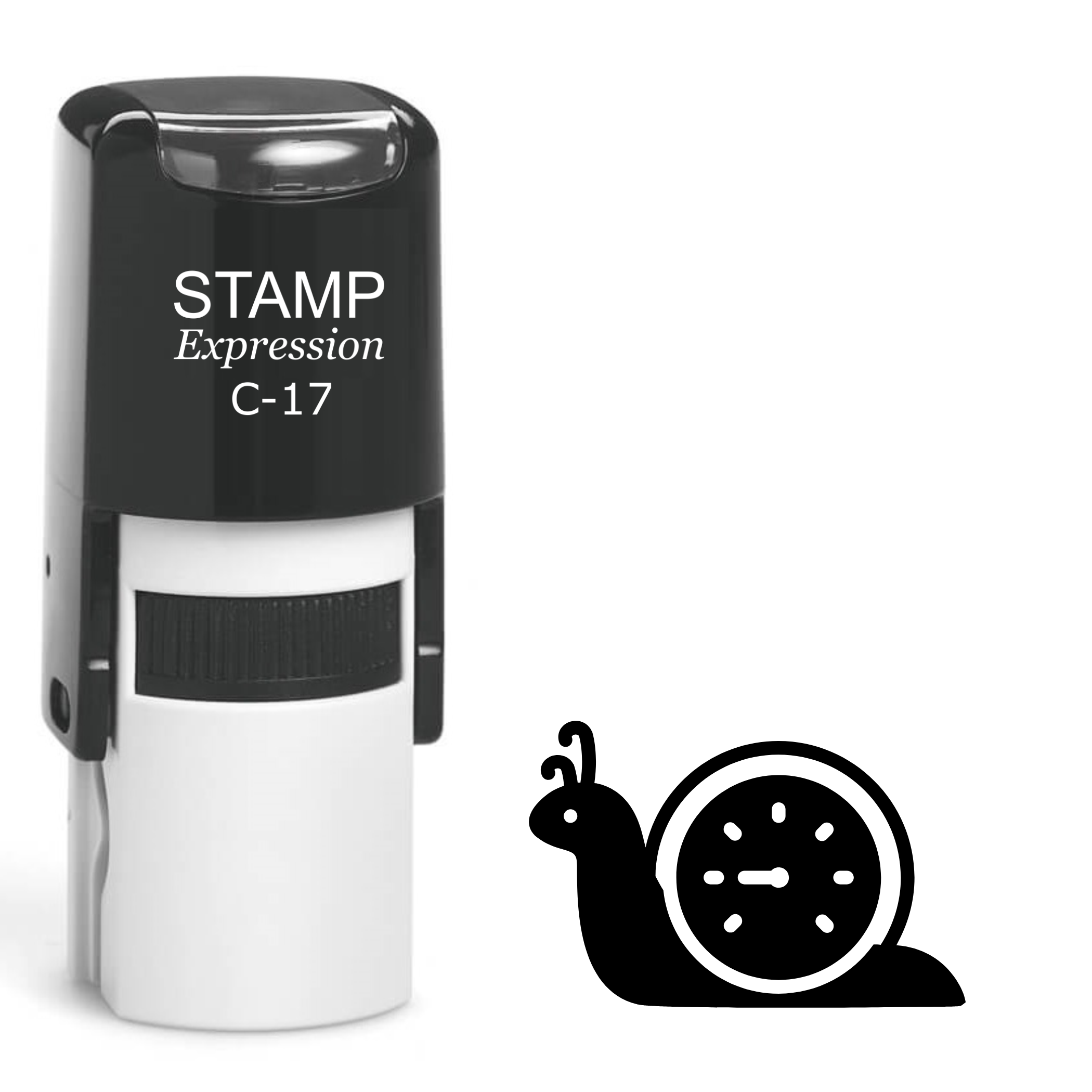 Snail Clock Self Inking Rubber Stamp (SH-61838)