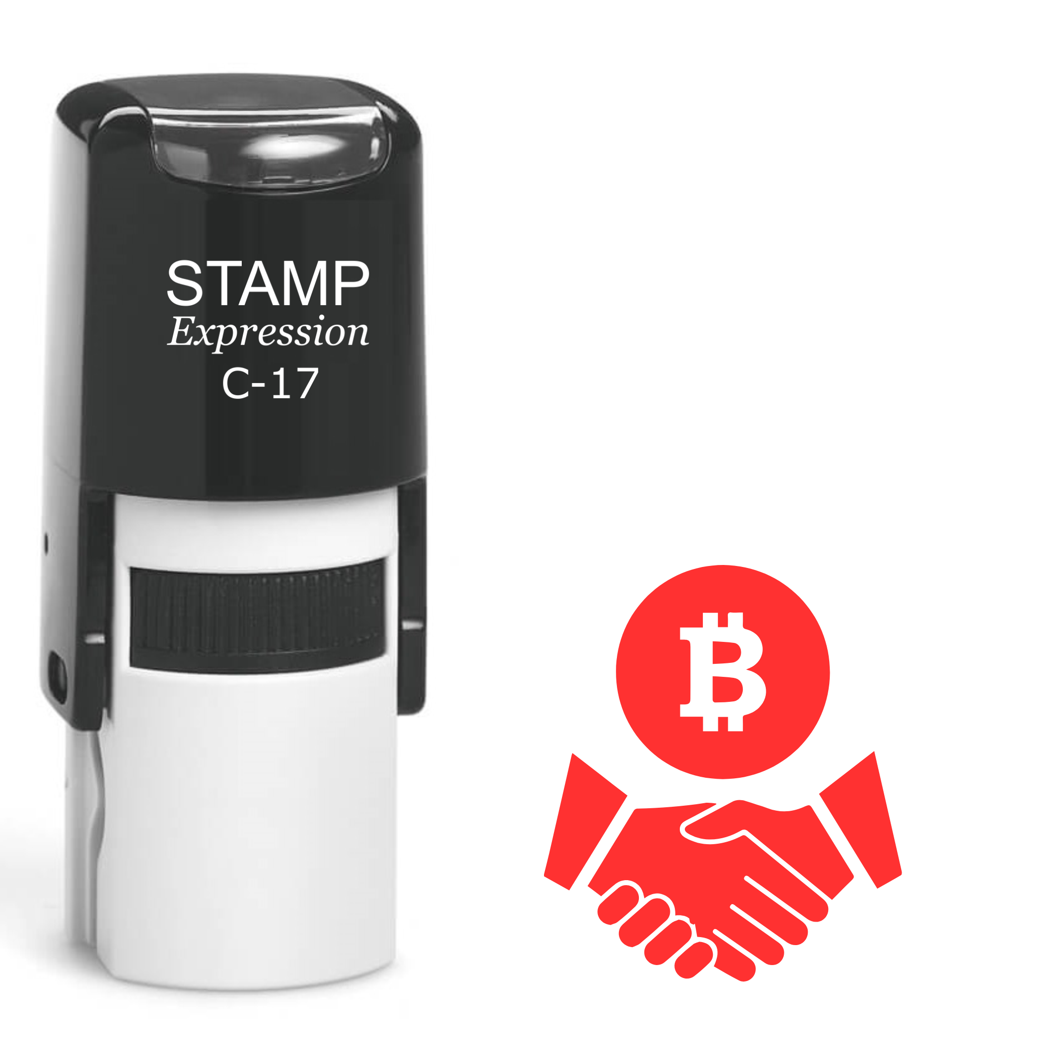 Bitcoin Handshake Self Inking Rubber Stamp (SH-61955)