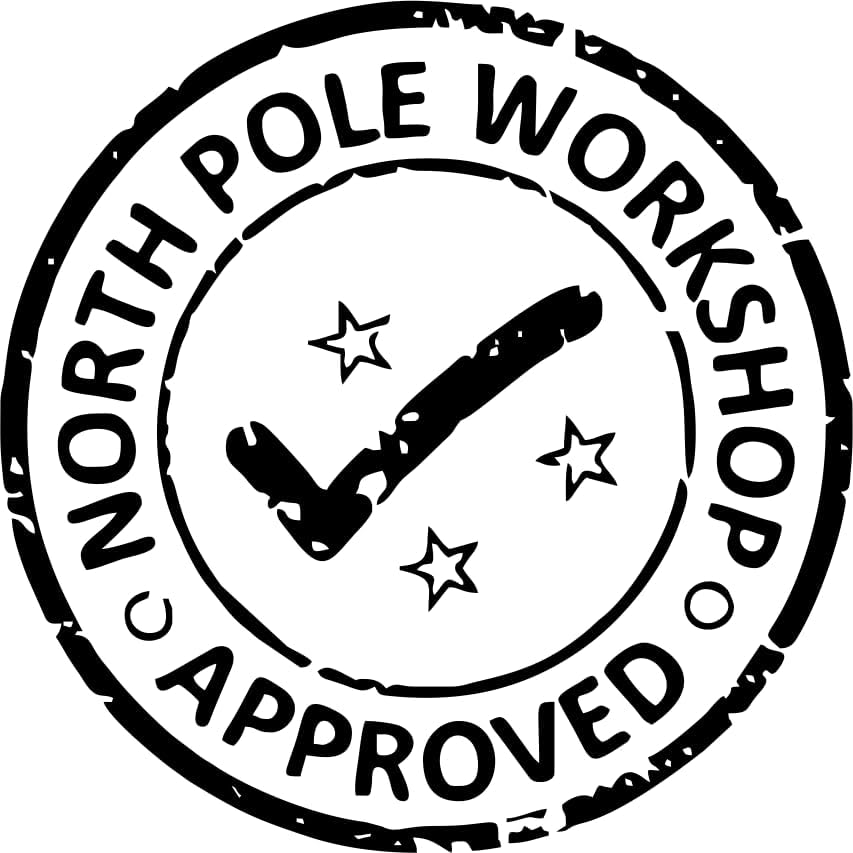 North Pole Workshop Approved Rustic Christmas Stamp