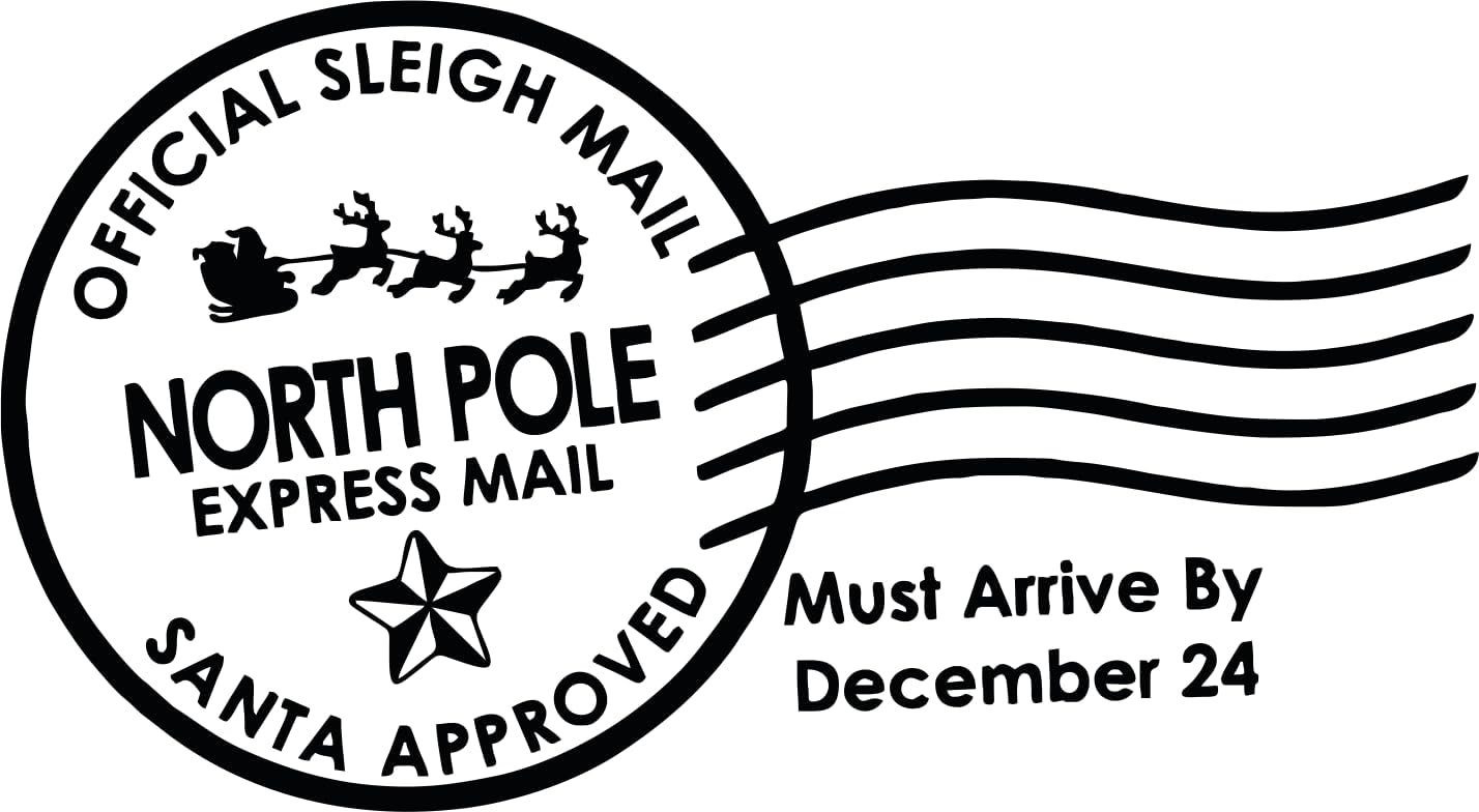 Official Sleigh North Pole Express Mail Santa Approved Christmas Stamp (SH-76254)