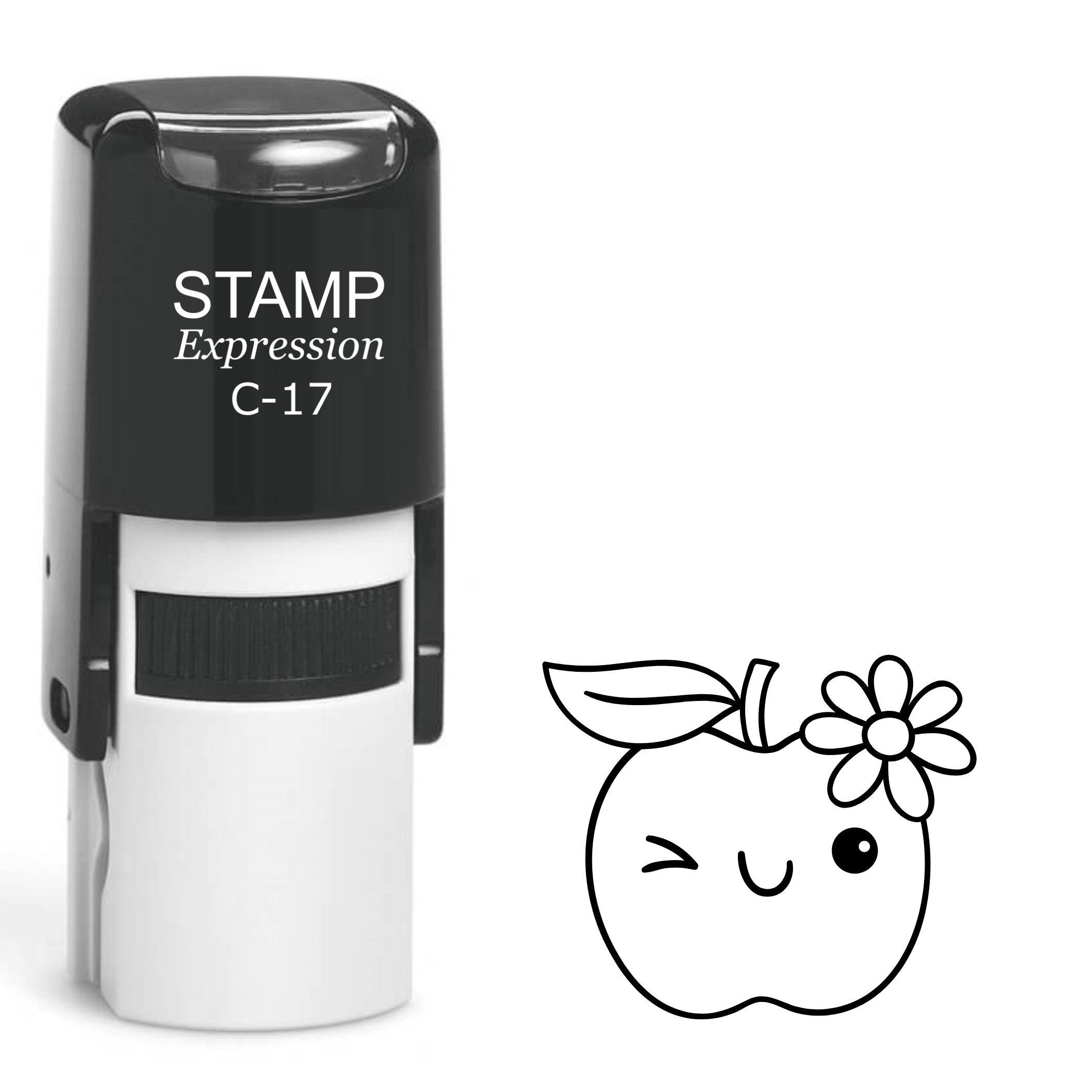 Apple and Flower Self Inking Rubber Stamp (SH-62072)