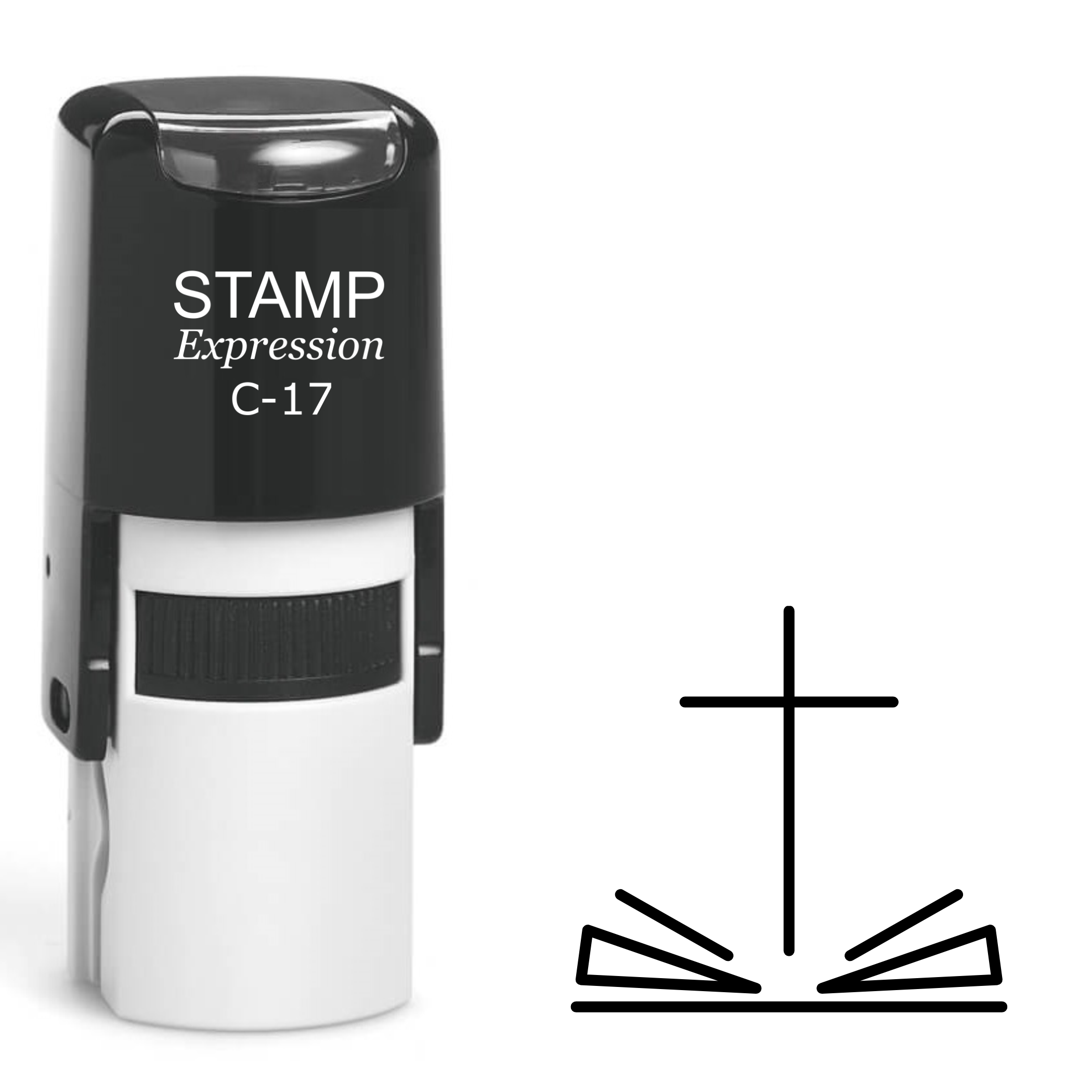 Bible with Cross Self Inking Rubber Stamp (SH-62096)