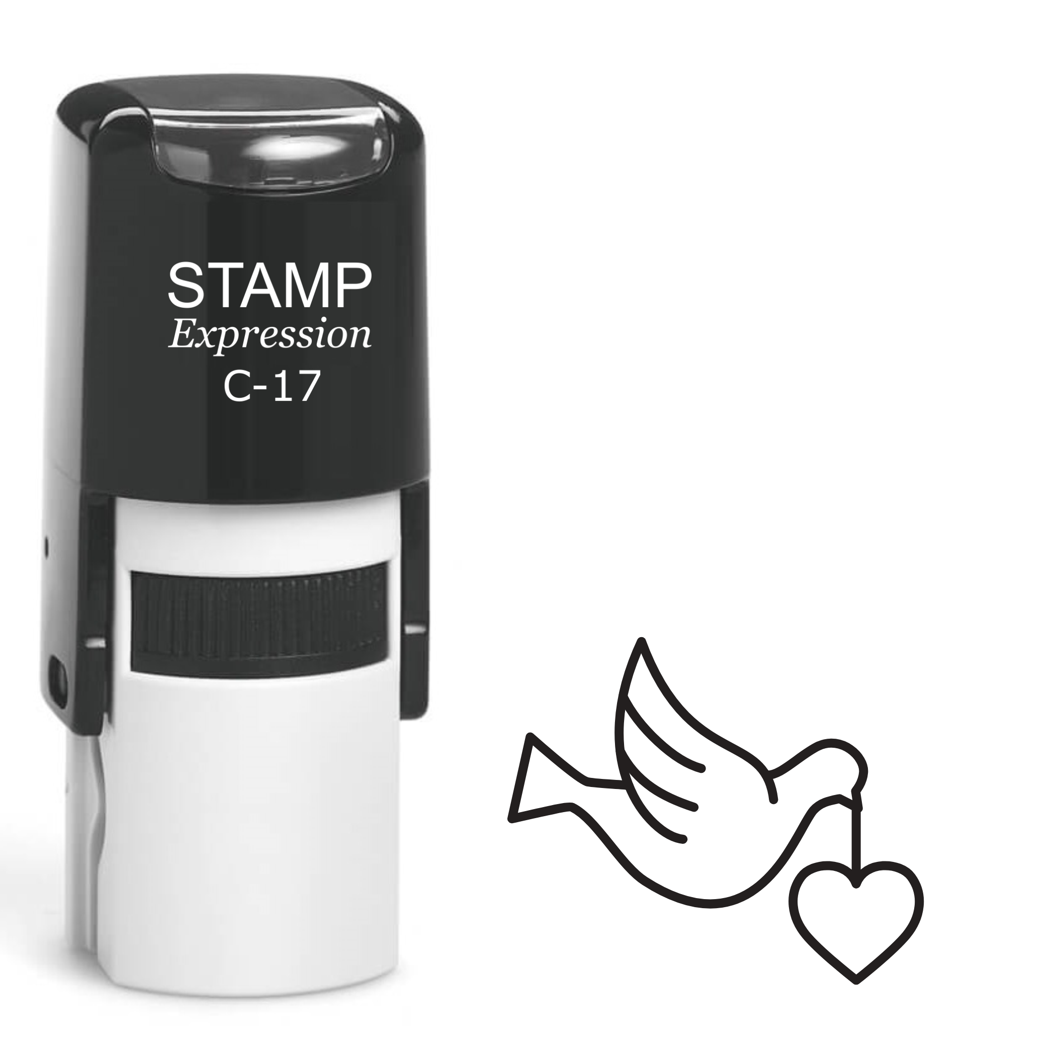 Dove with Heart Self Inking Rubber Stamp (SH-62101)
