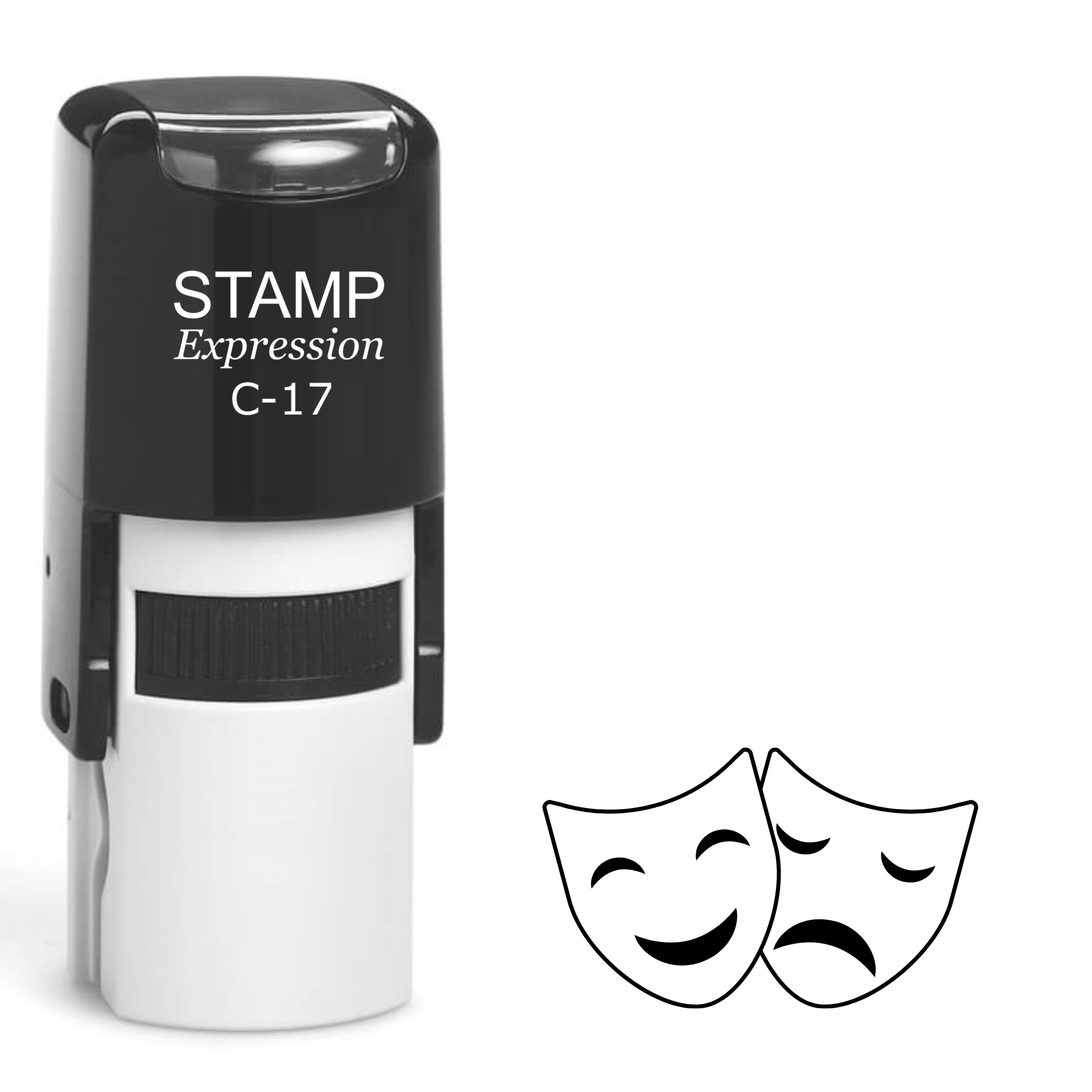 Theater Comedy and Tragedy Masks Self Inking Rubber Stamp (SH-62133)