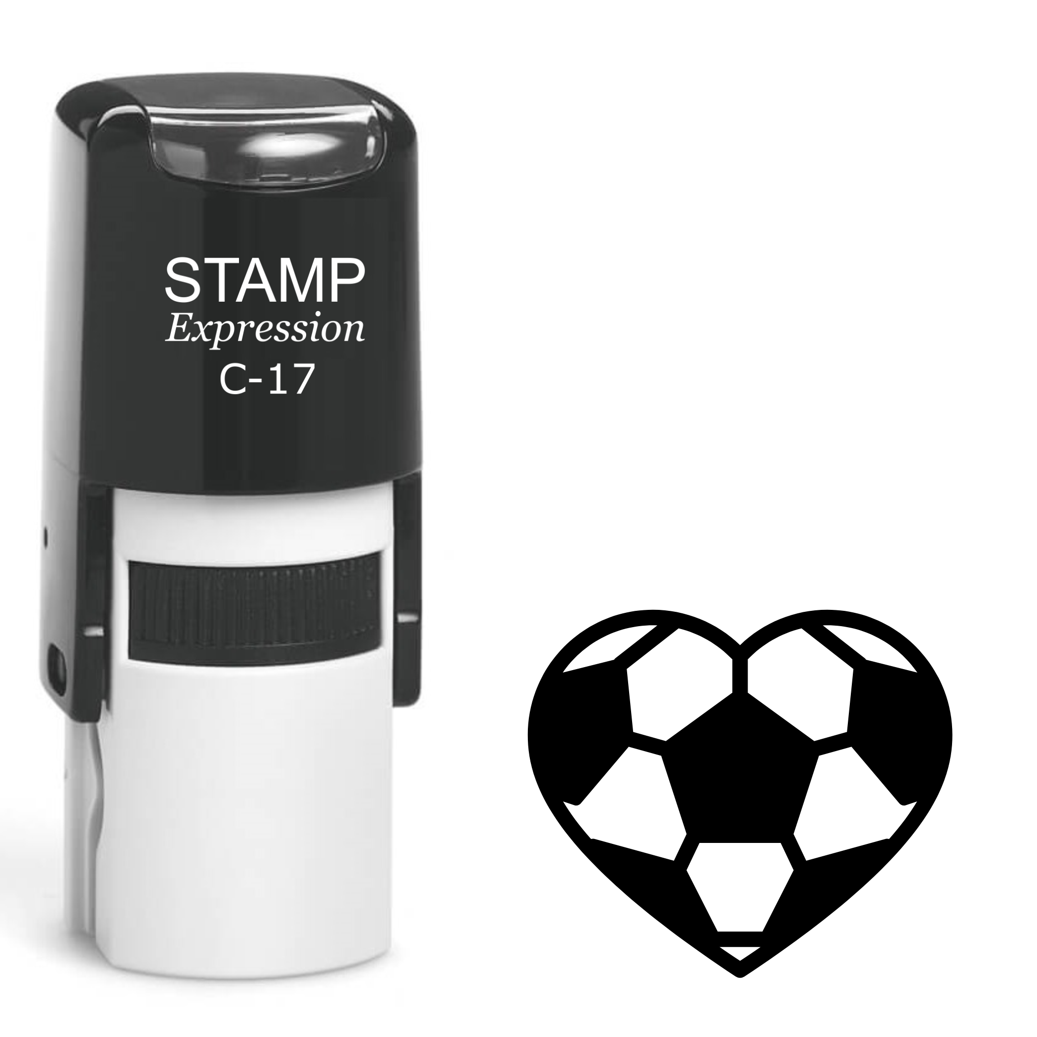 Soccer Heart Self Inking Rubber Stamp (SH-62348)