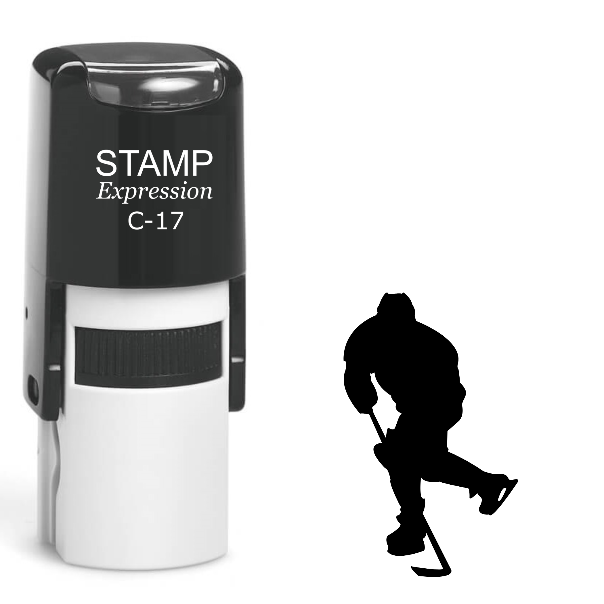 Hockey Player Self Inking Rubber Stamp (SH-62351)
