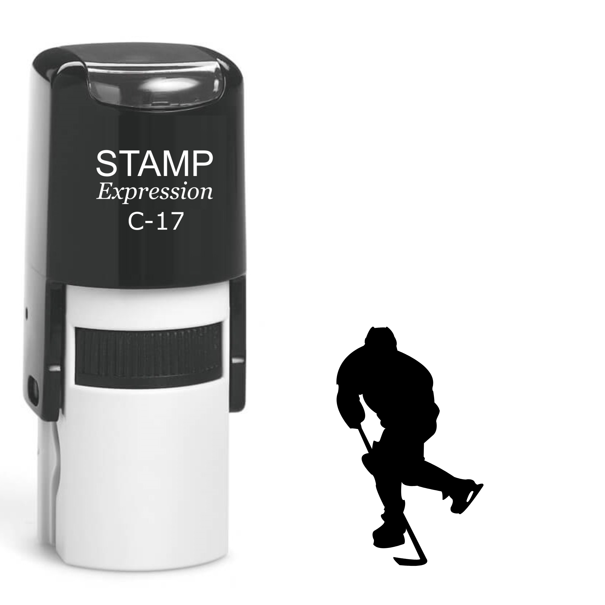 Hockey Player Self Inking Rubber Stamp (SH-62423)