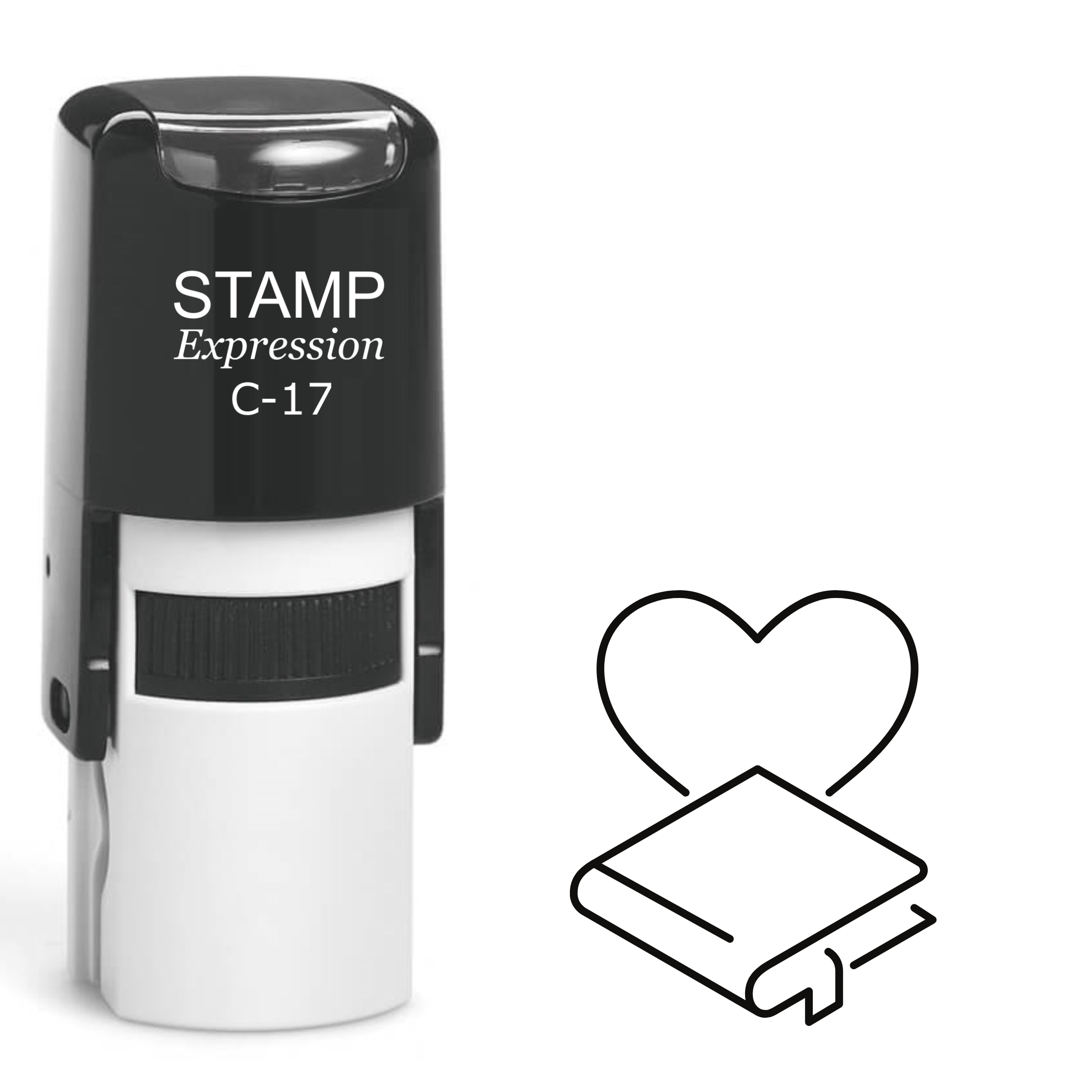 Book with Heart Self Inking Rubber Stamp (SH-62537)