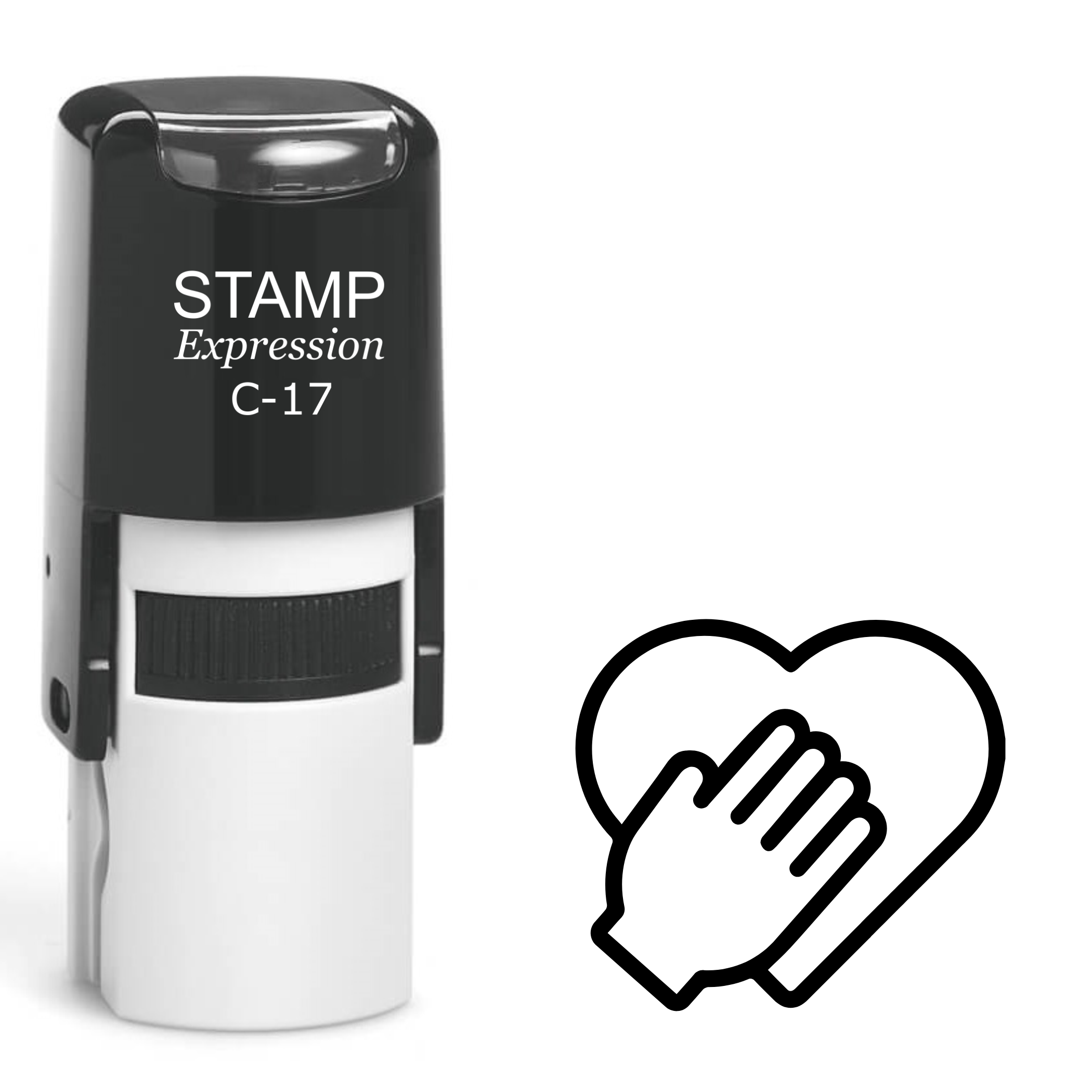 Hand and Heart Self Inking Rubber Stamp (SH-62539)