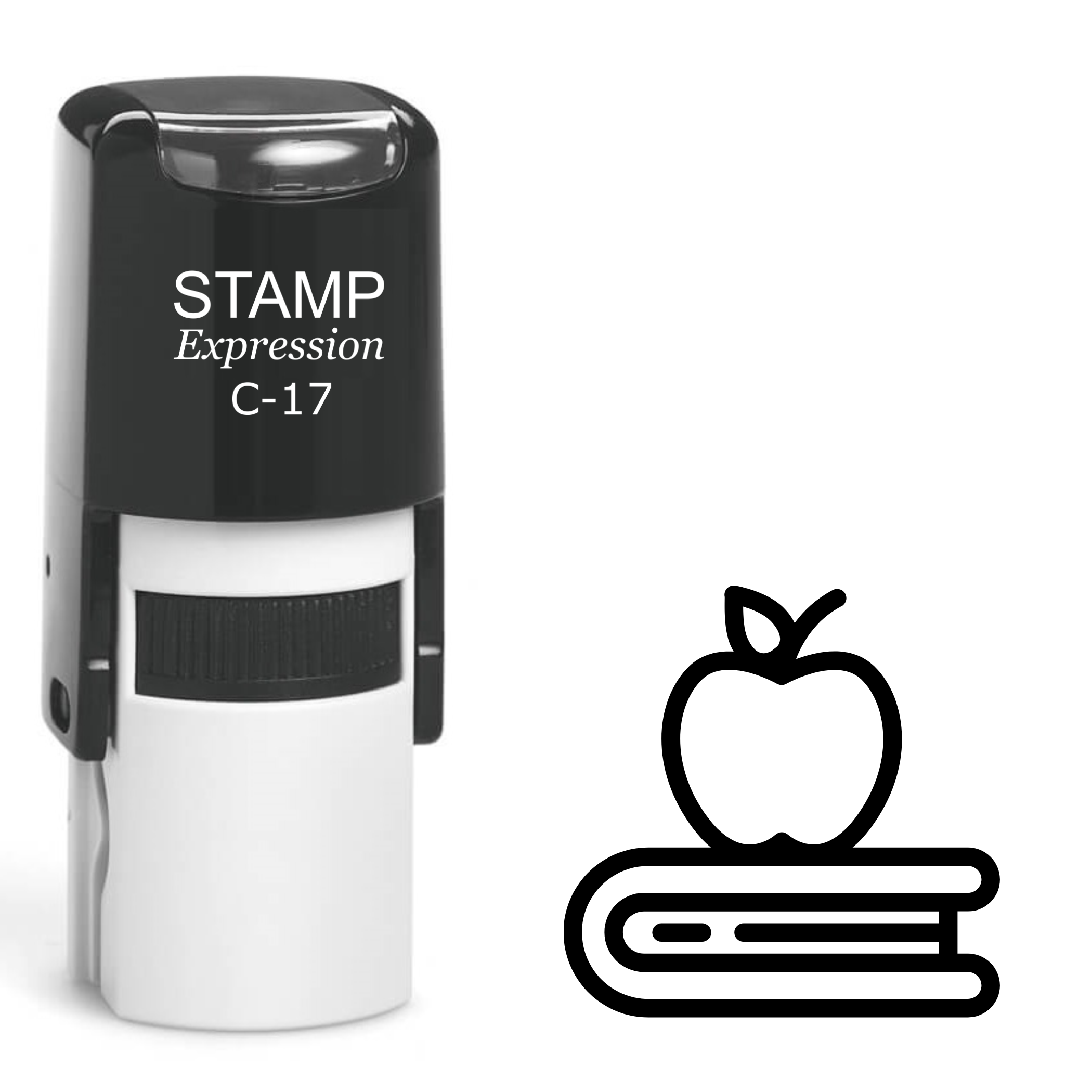 Book and Apple Self Inking Rubber Stamp (SH-62540)