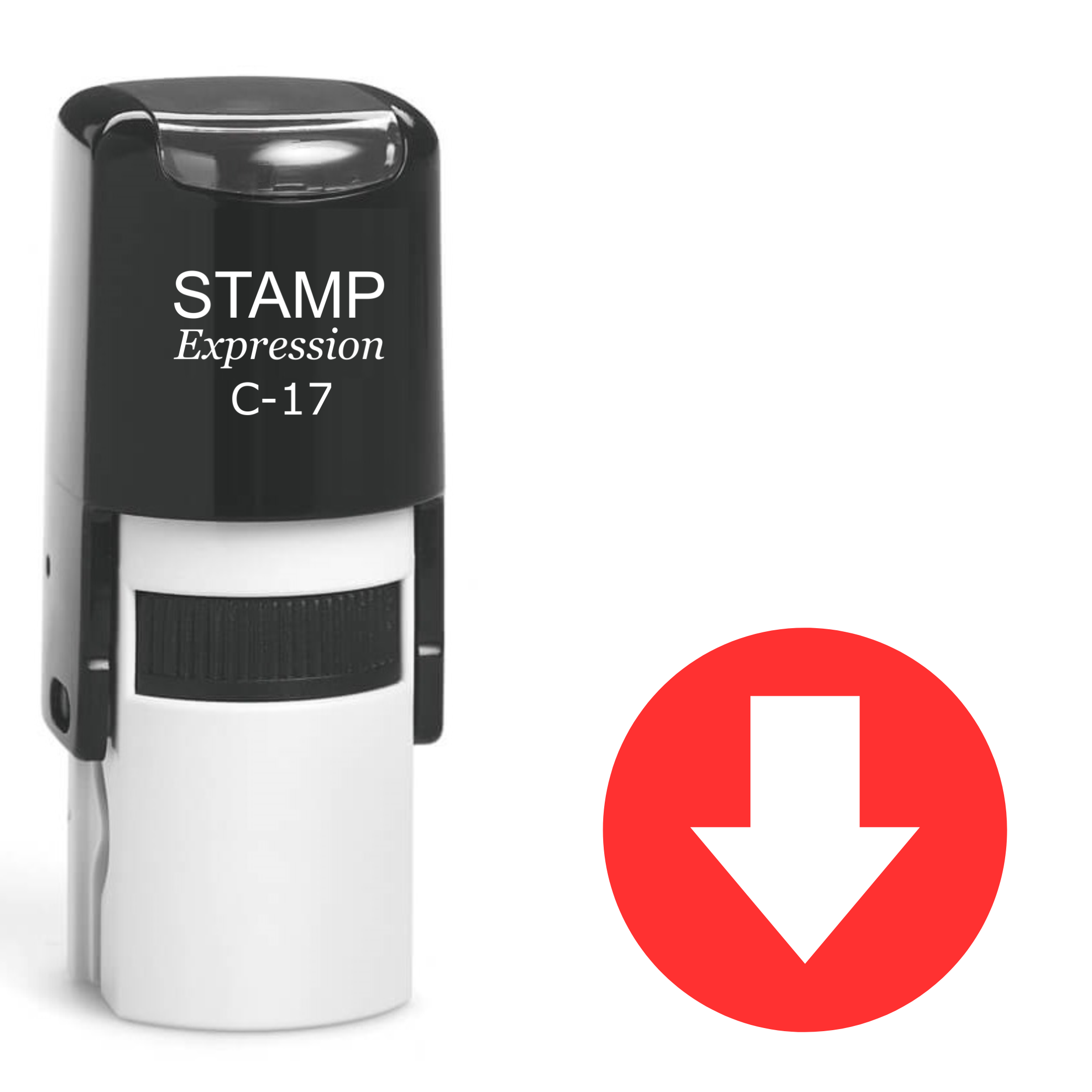 Down Arrow in the Circle Self Inking Rubber Stamp (SH-62649)