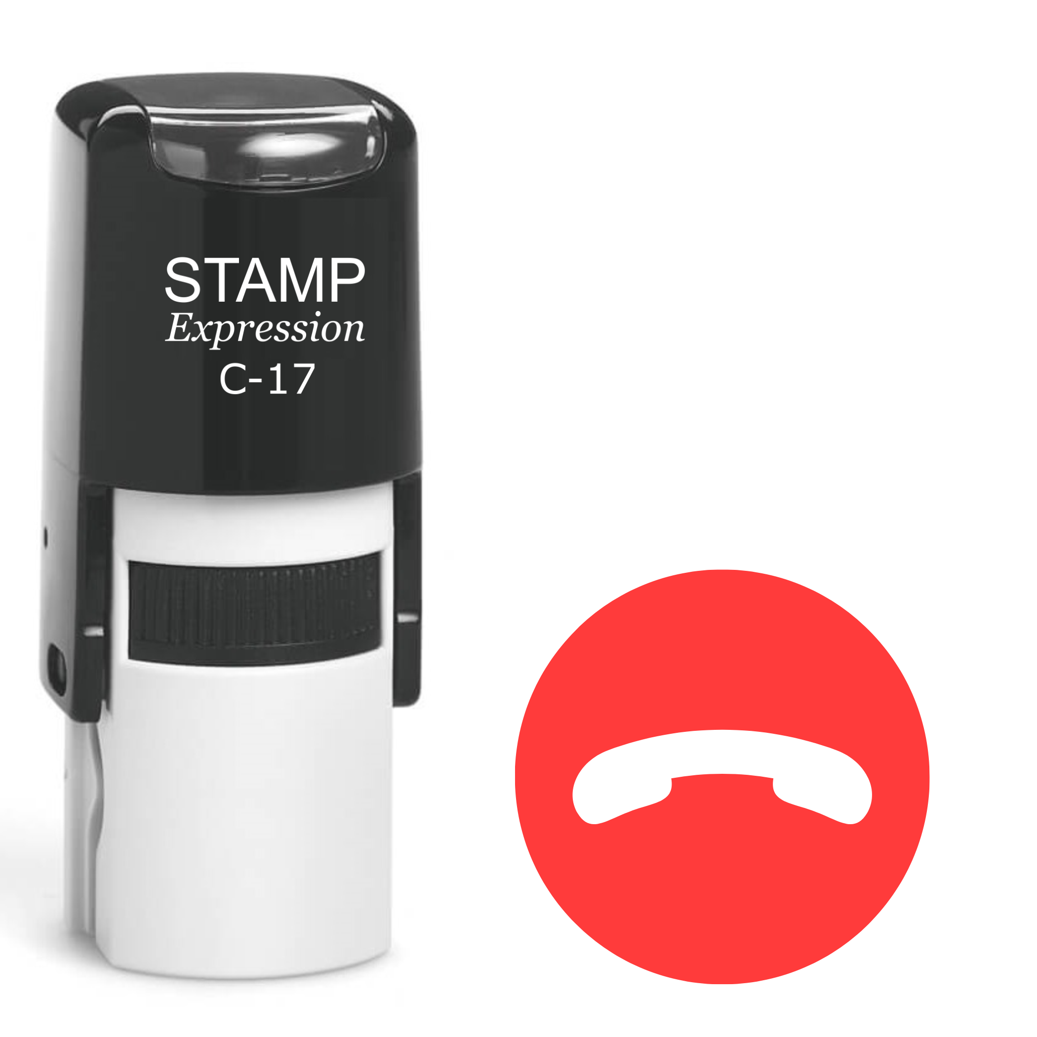 Phone Handset in the Circle Self Inking Rubber Stamp (SH-62667)
