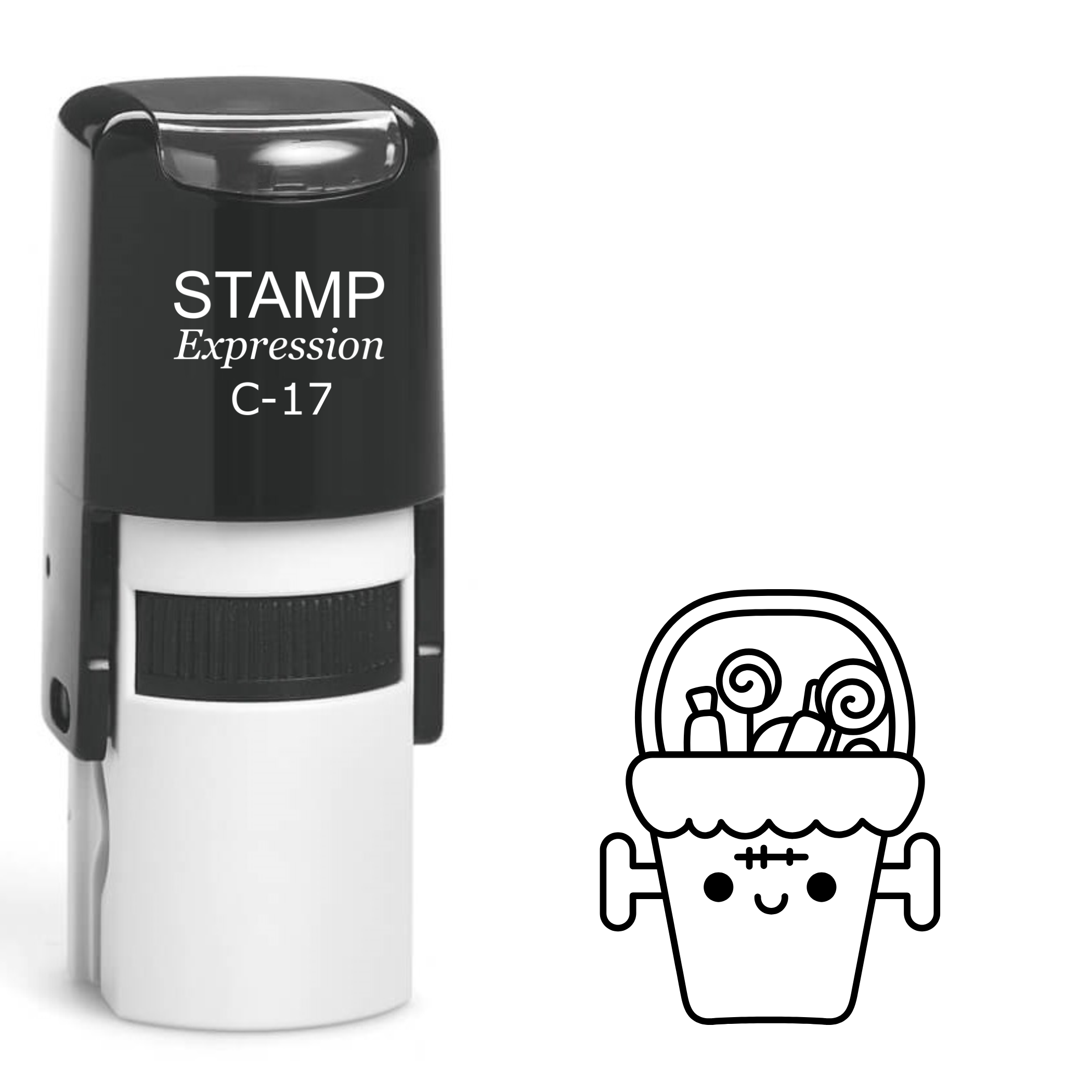 Halloween Monster Pocket full of candy Self Inking Rubber Stamp (SH-62708)