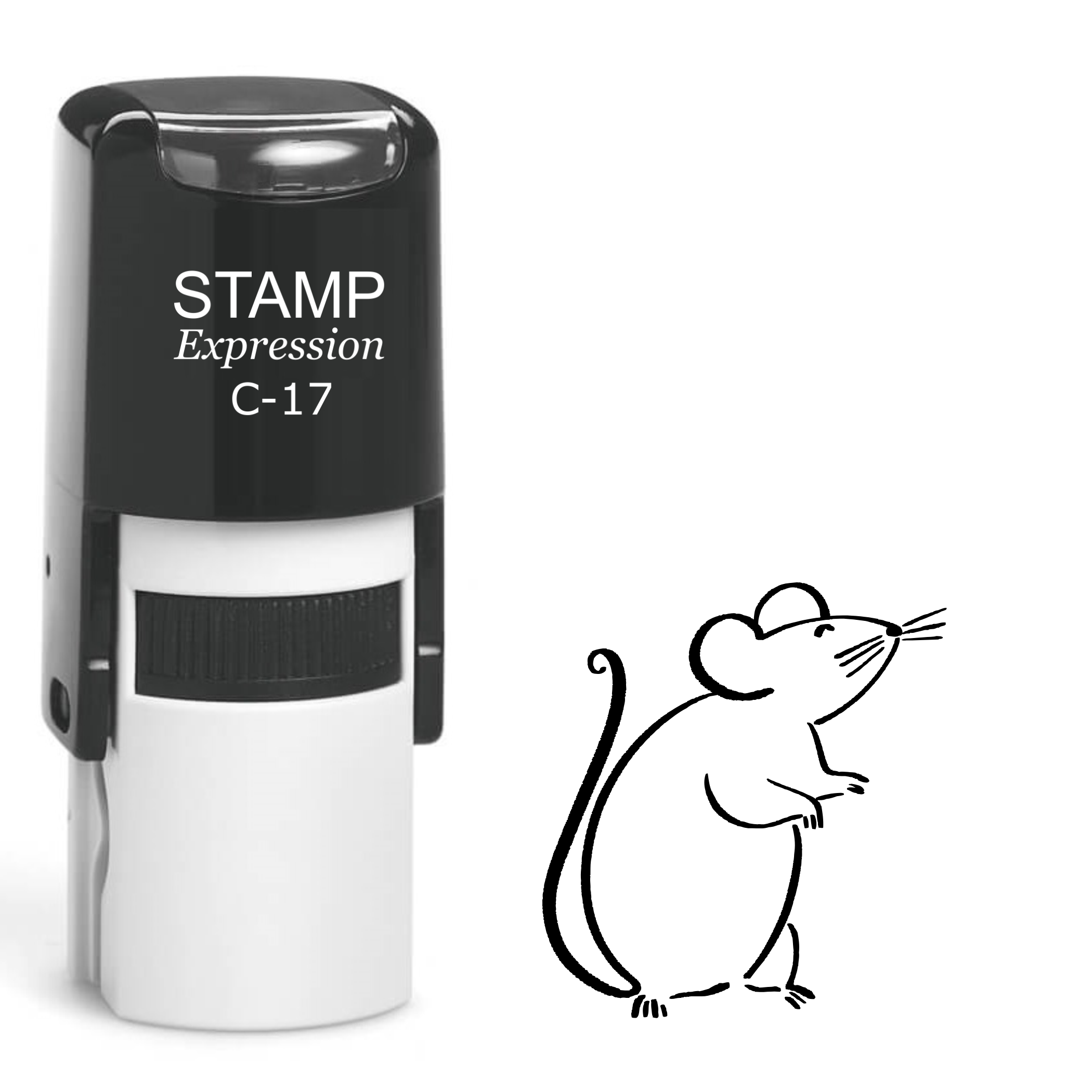 Cute standing up mouse outline Self Inking Rubber Stamp (SH-62713)