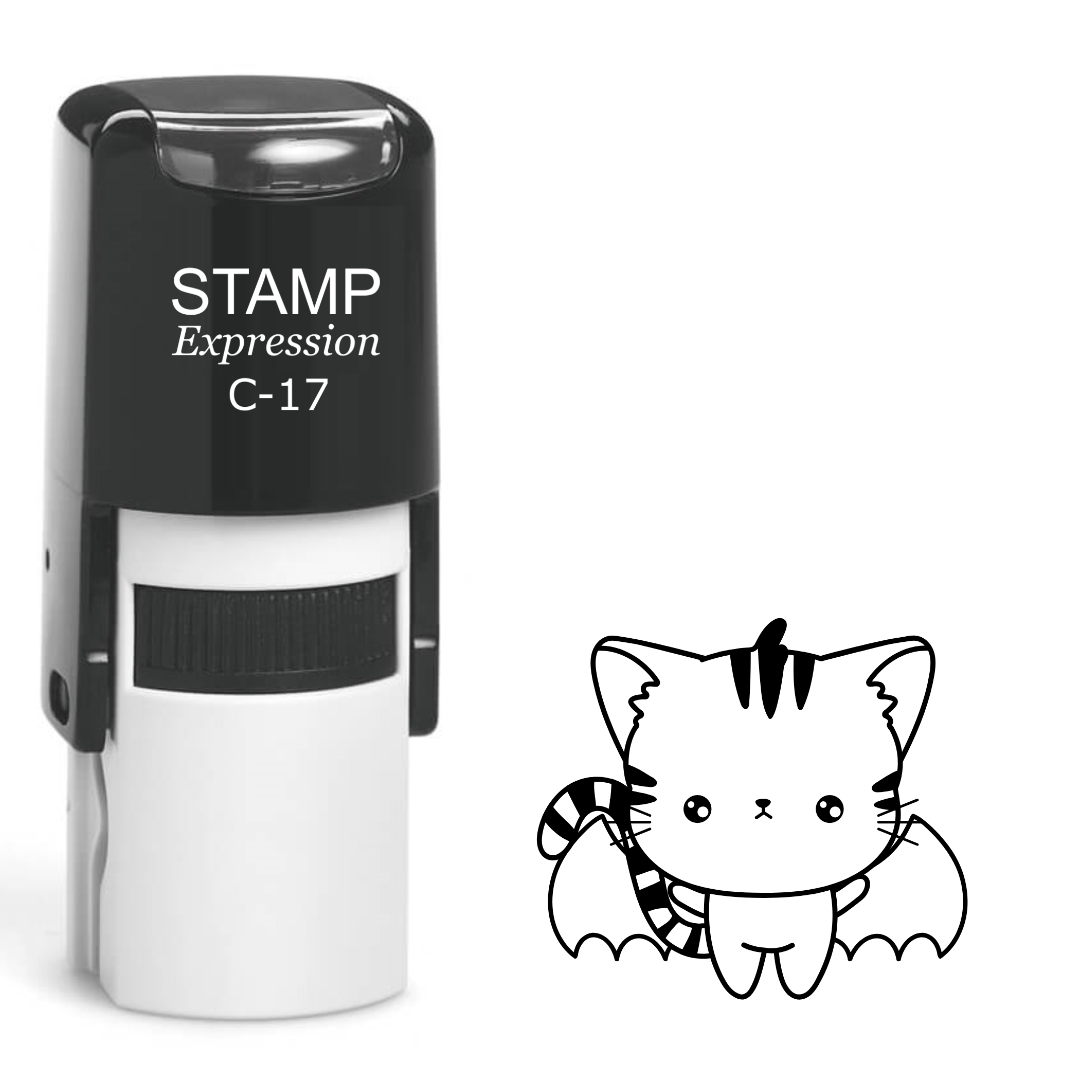 Halloween kitty with bat wings Self Inking Rubber Stamp (SH-62718)