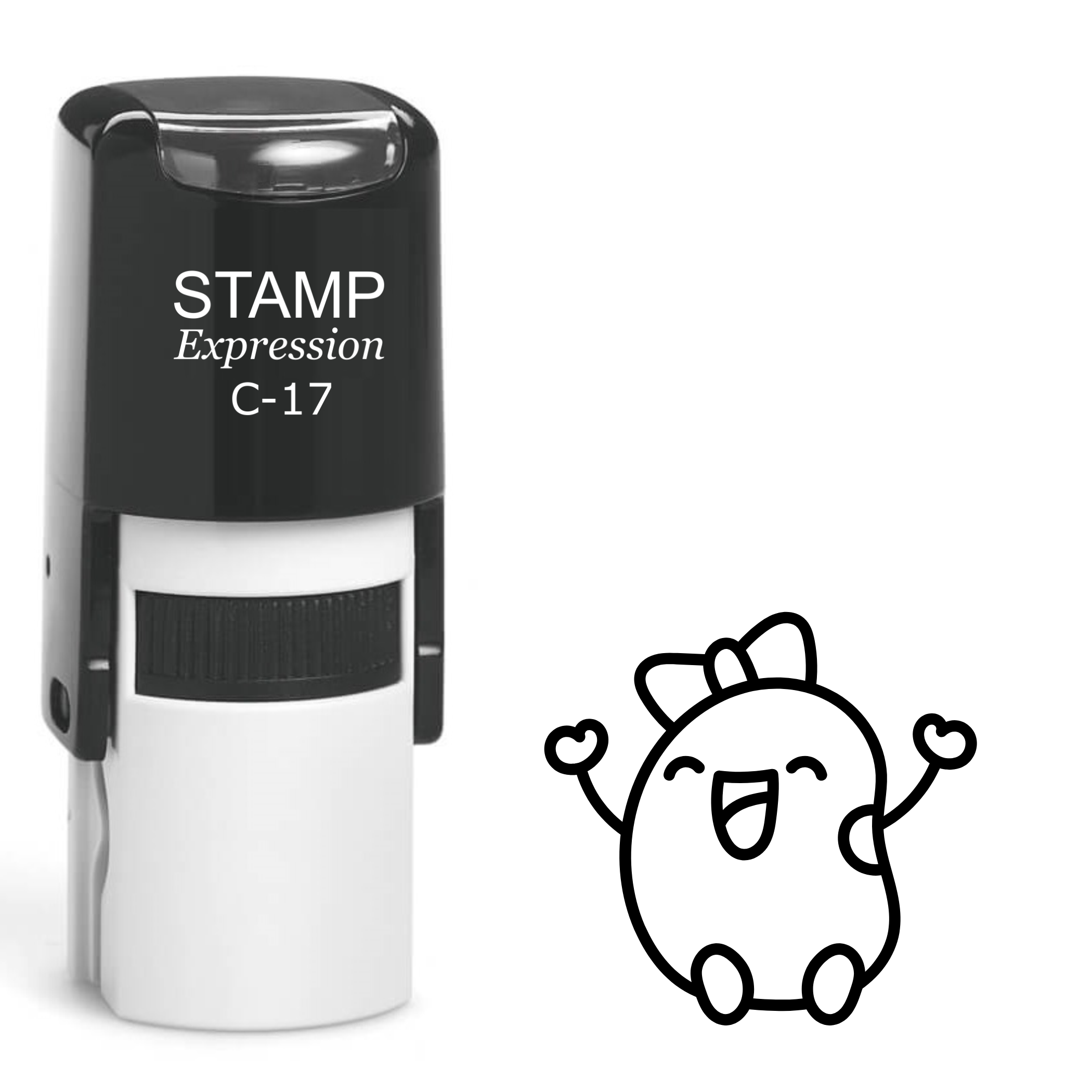 Happy jelly bean with a hair bow Self Inking Rubber Stamp (SH-62731)