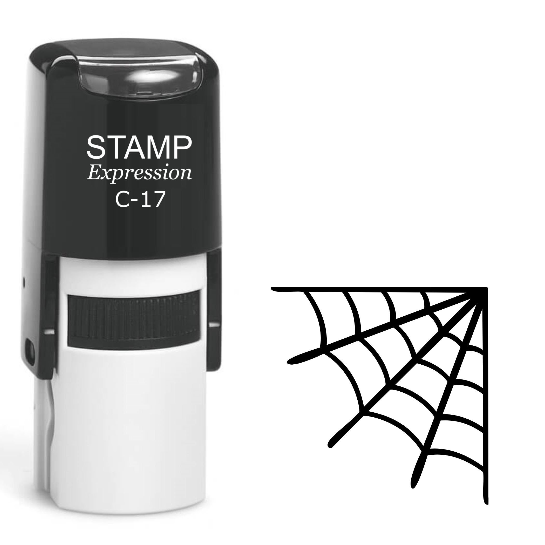 Halloween Right corner spiderweb Self Inking Rubber Stamp (SH-62746)