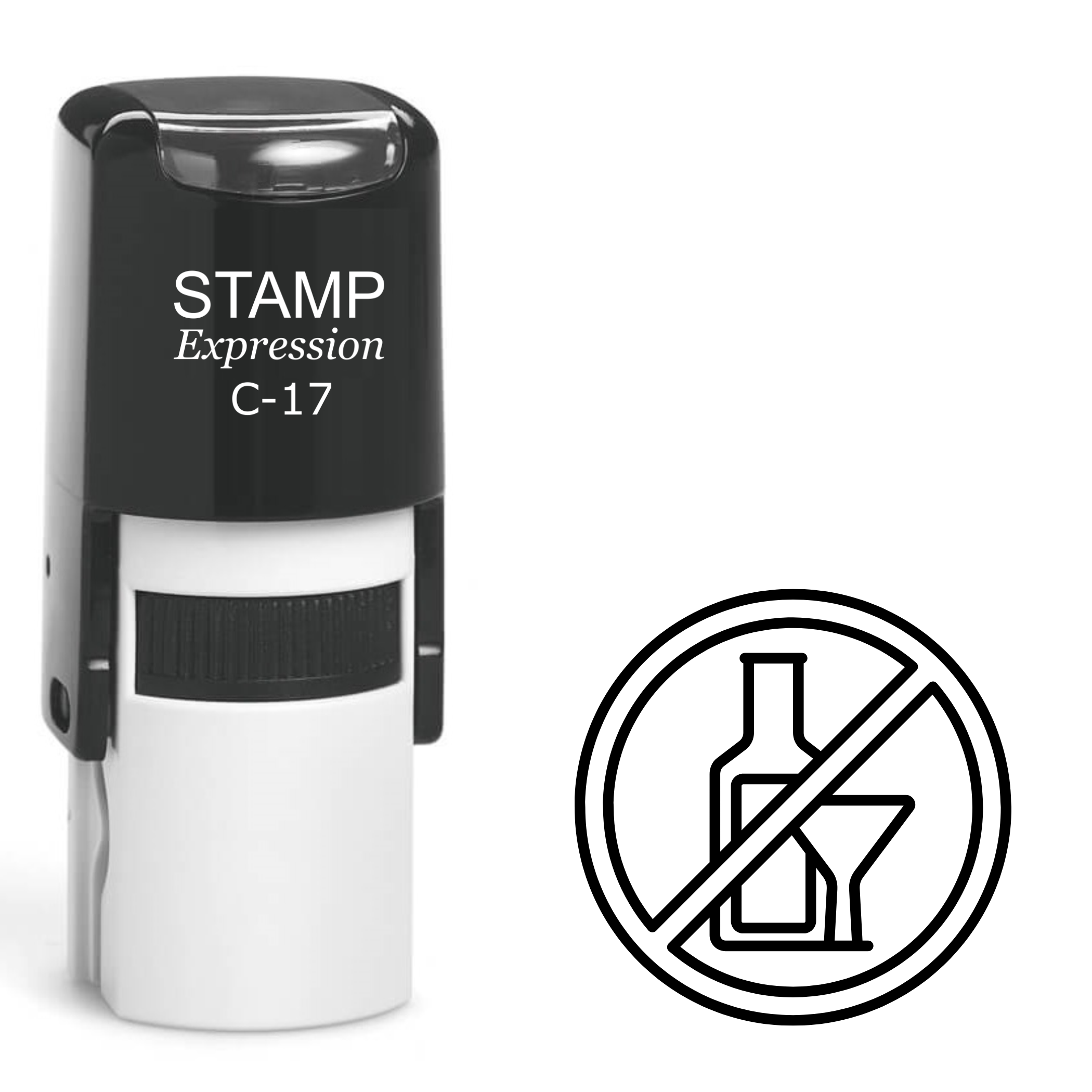 Circle no-alcohol sign Self Inking Rubber Stamp (SH-62789)