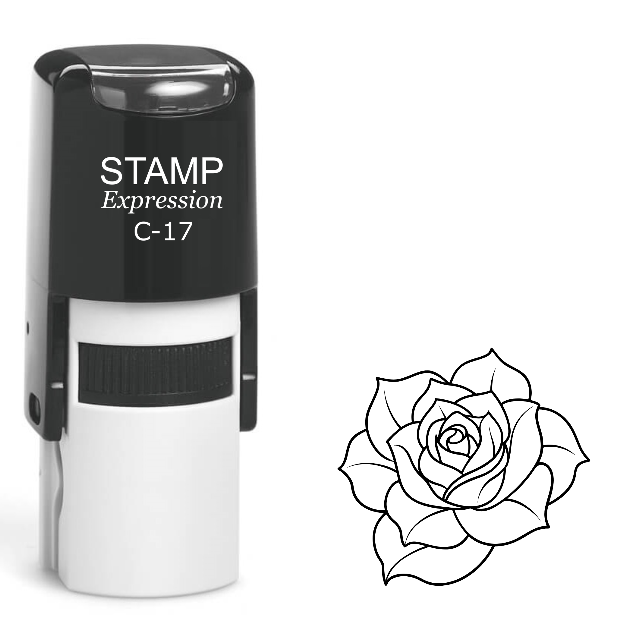 Simple rose flower outline Self Inking Rubber Stamp (SH-62801)