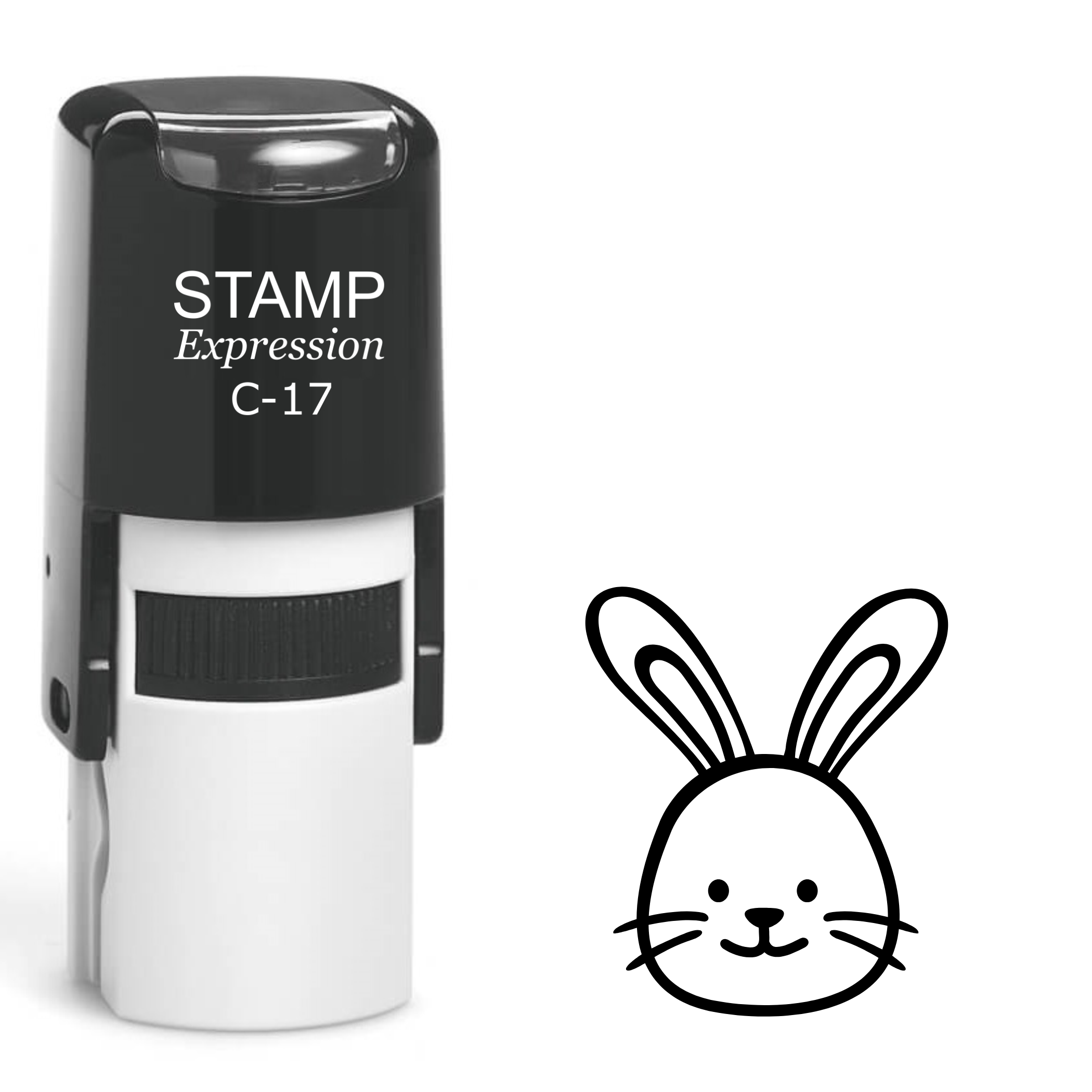Sweet bunny head outline Easter Self Inking Rubber Stamp (SH-62810)
