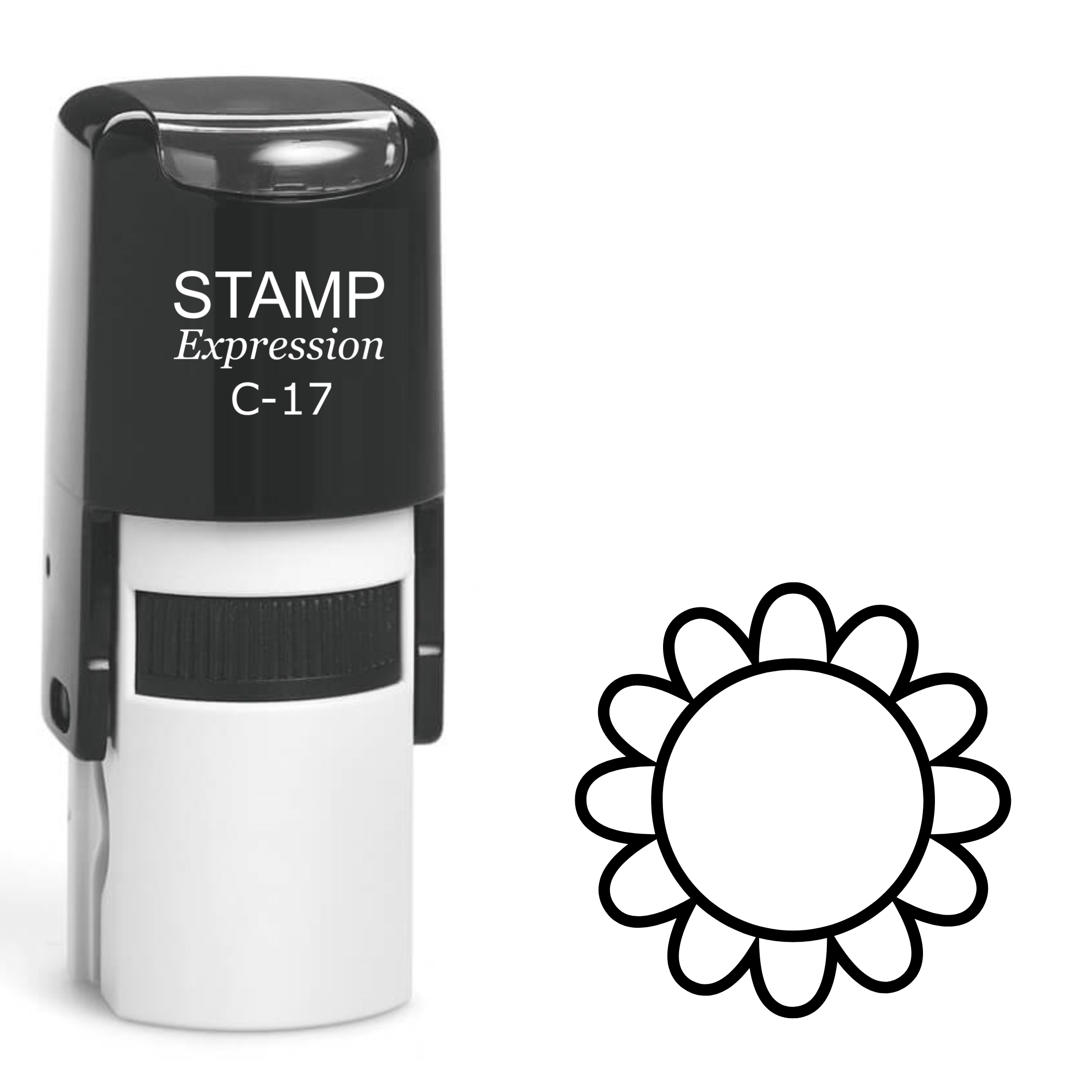 Sunflower outline Self Inking Rubber Stamp (SH-62813)