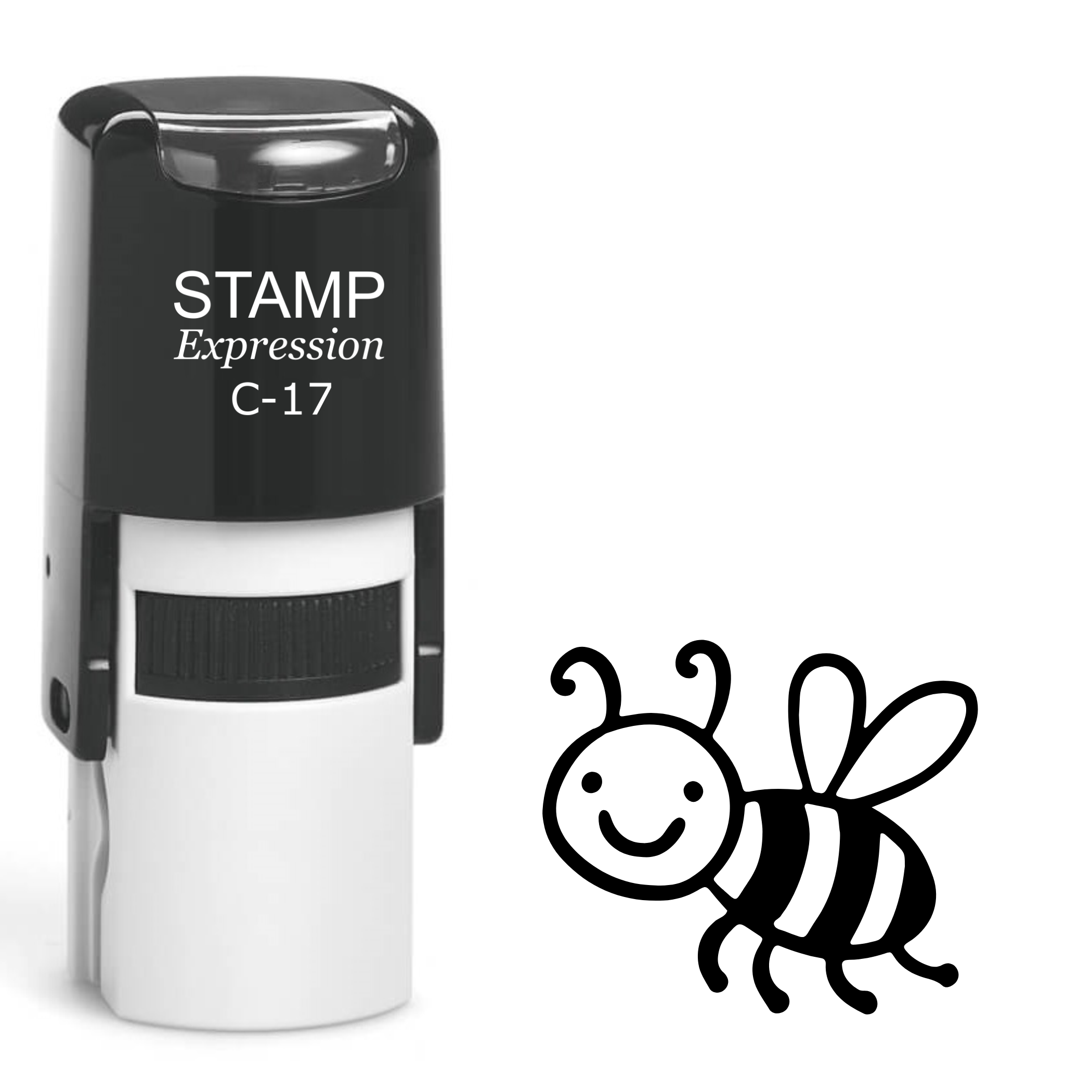 smiling flying bee Cartoon Self Inking Rubber Stamp (SH-62822)