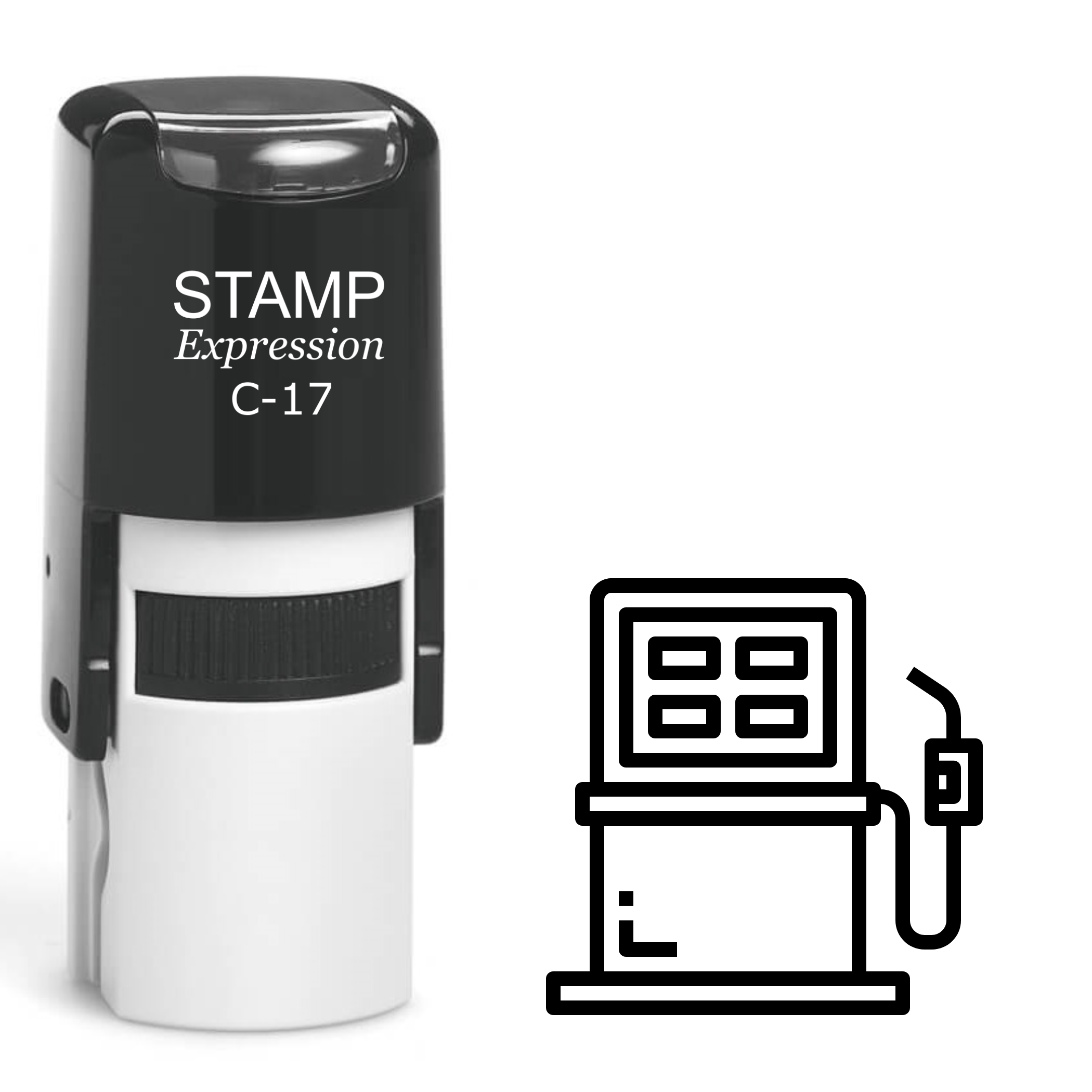 Gas station outline Self Inking Rubber Stamp (SH-62880)