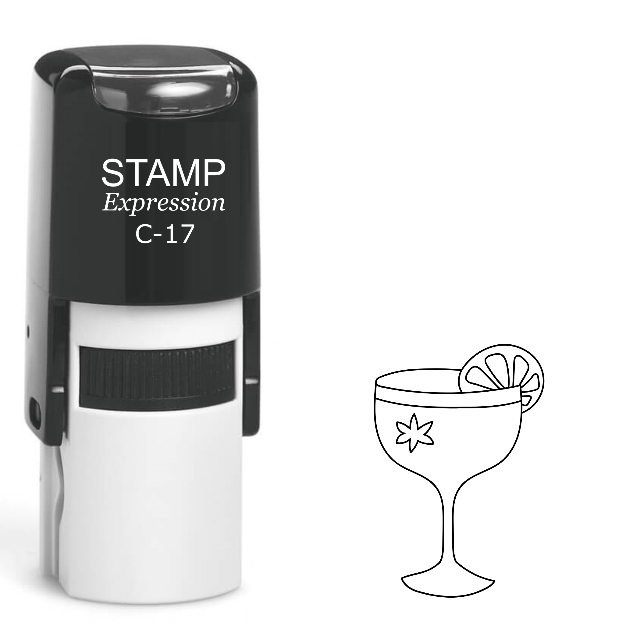 Cocktail drink outline Self Inking Rubber Stamp (SH-62938)