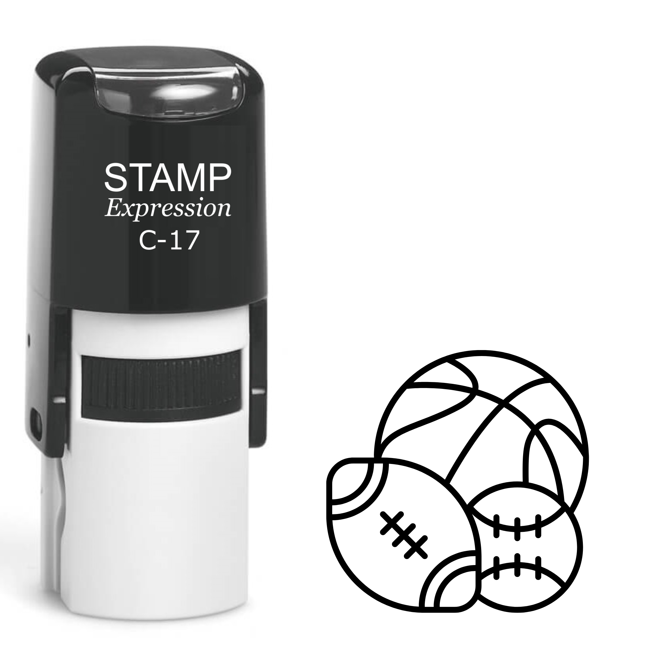 Baseball, basketball, and softball sports Self Inking Rubber Stamp (SH-62957)