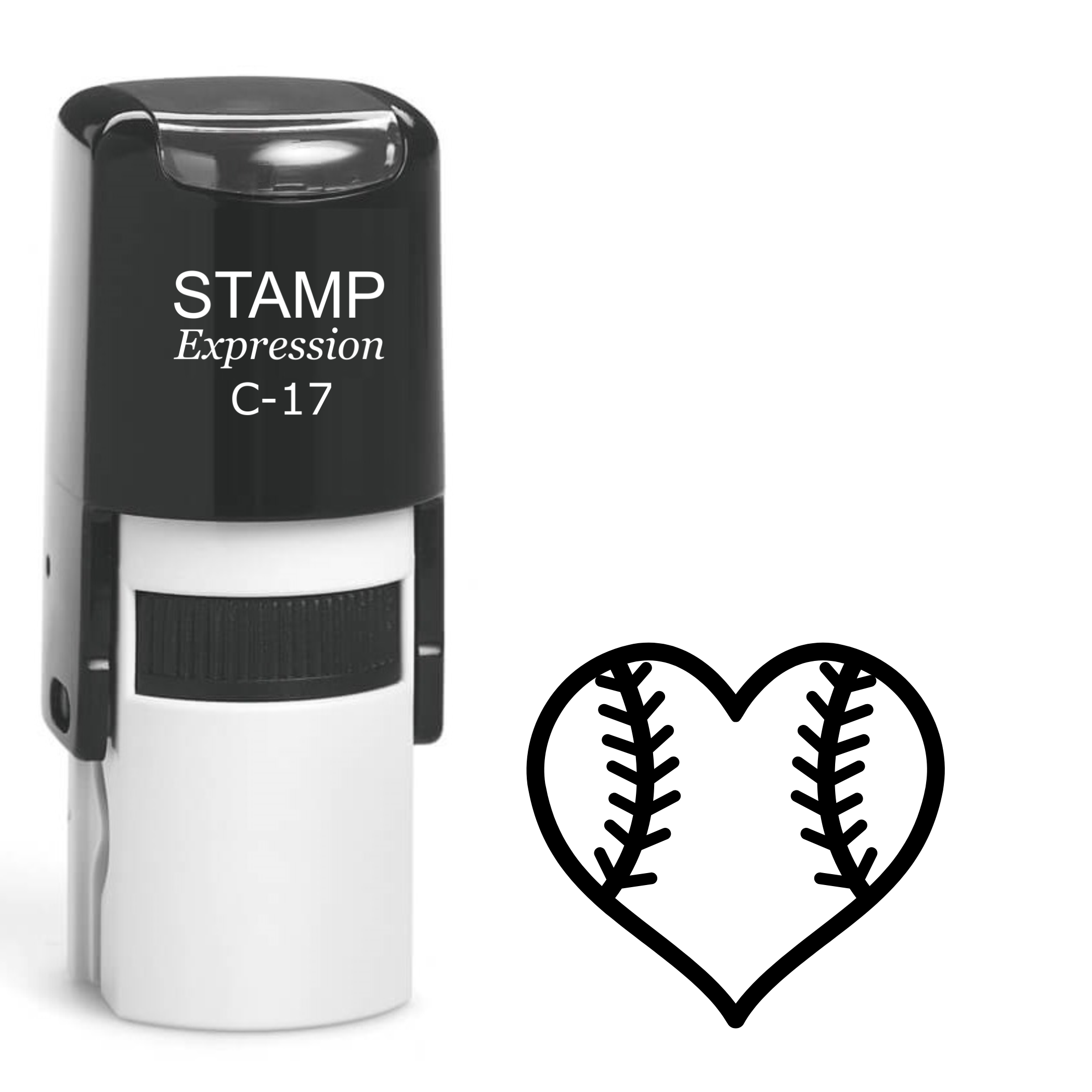 Baseball heart thick outline sports Self Inking Rubber Stamp (SH-62959)