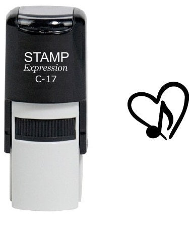 Eighth Note Music Love Self Inking Rubber Stamp (SH-6294)